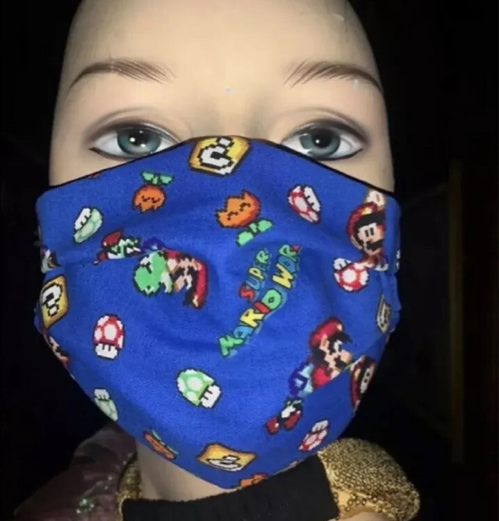 Super Mario Bros Face Mask Cotton Handmade Adult Mascarilla Adjustable Facemask
