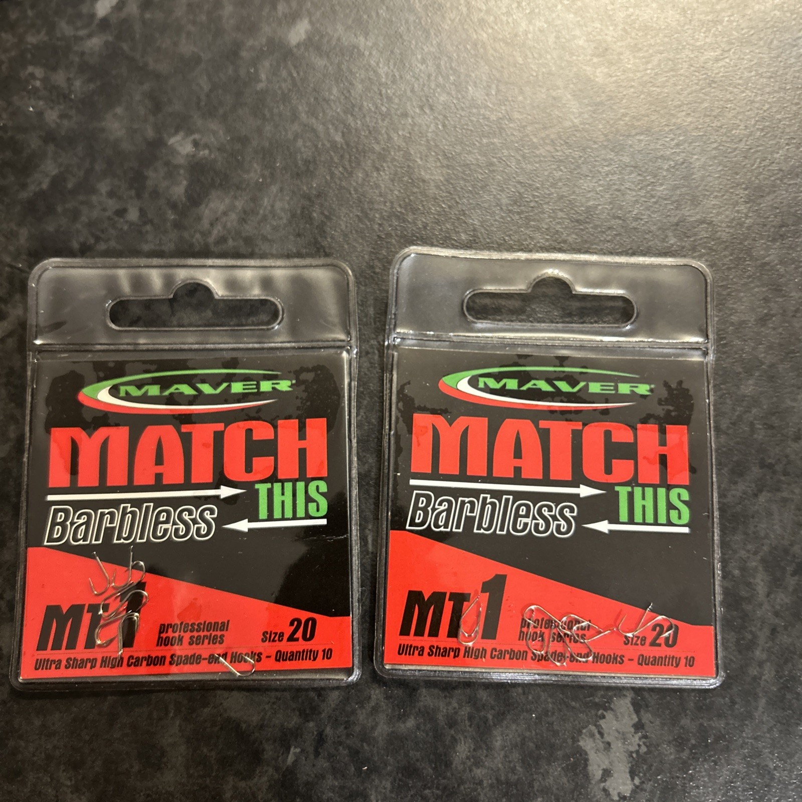 Maver Match This MT1 Barbless Spade Size 20 x 2pks