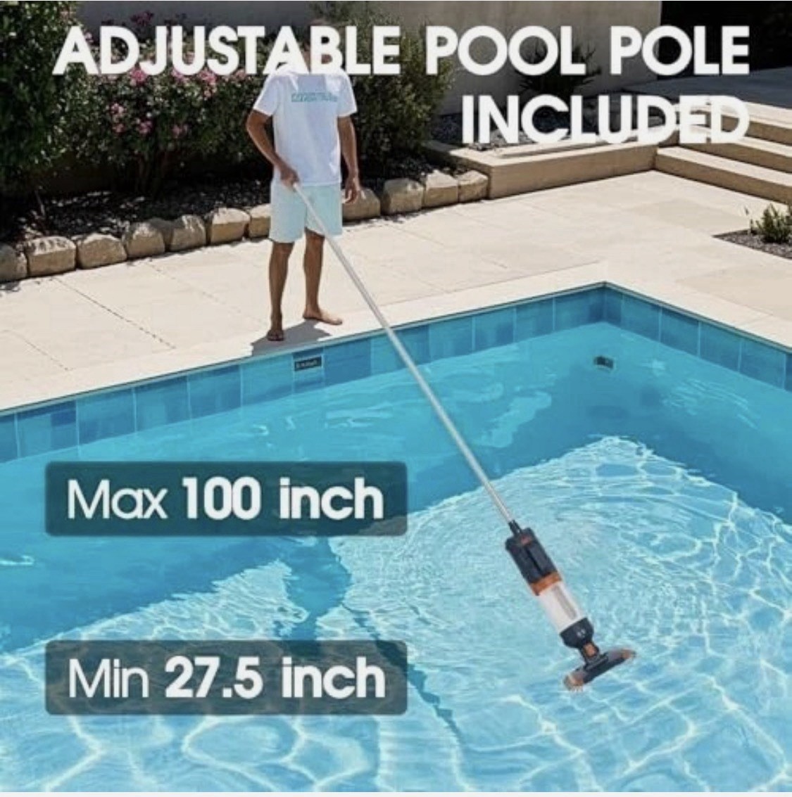 Aqua-fysh Cordless Swim Pool Vacuum Powerful Suction 18.9 GPM Ultra Fine Filter