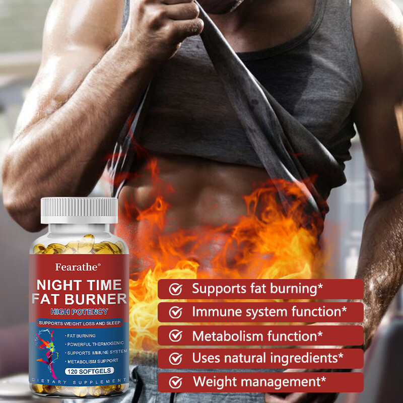 Night fat Burner 500mg, reduce abdominal fat and slim down, 120 capsules