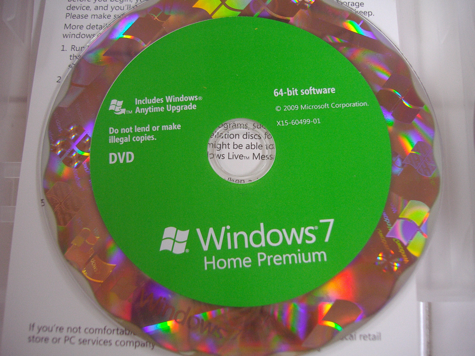 Microsoft Windows 7 Home Premium Full 32 Bit & 64 Bit DVD MS WIN