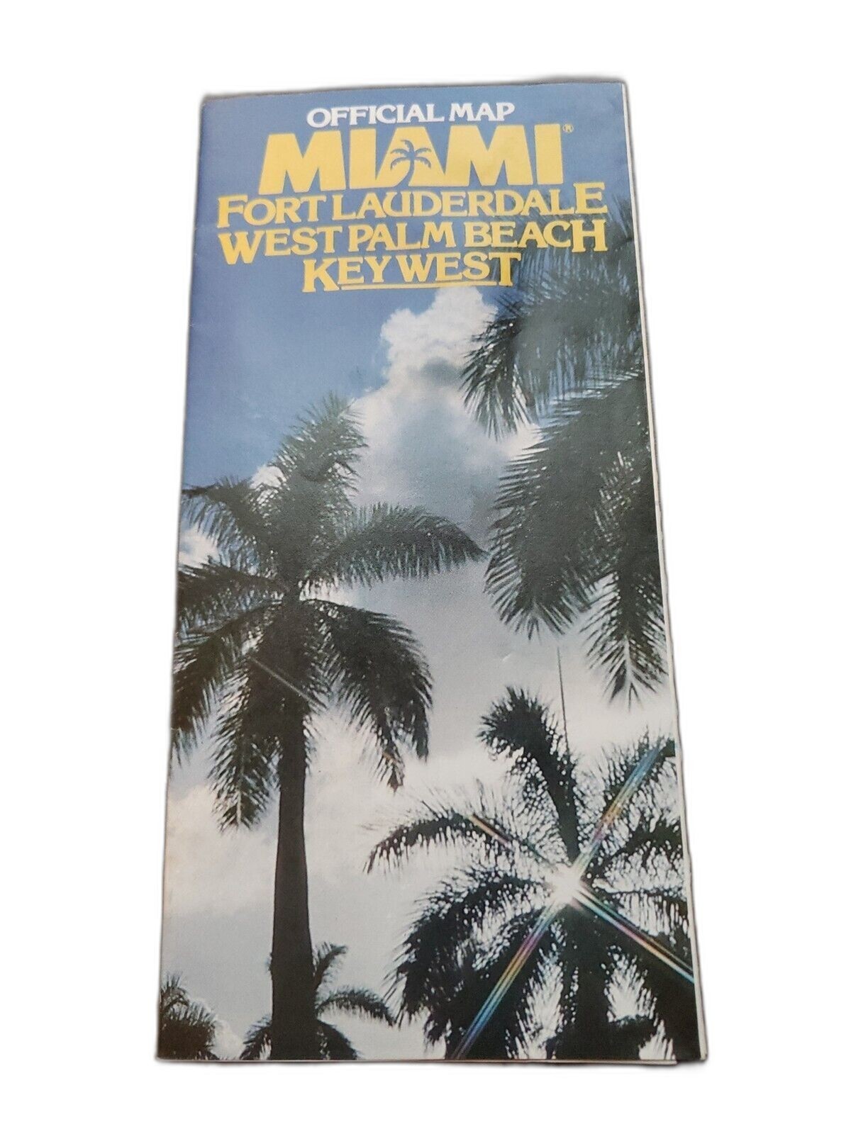 Vintage Ephemera Map Miami Fort Lauderdale West Palm Beach Key West Circa 1990