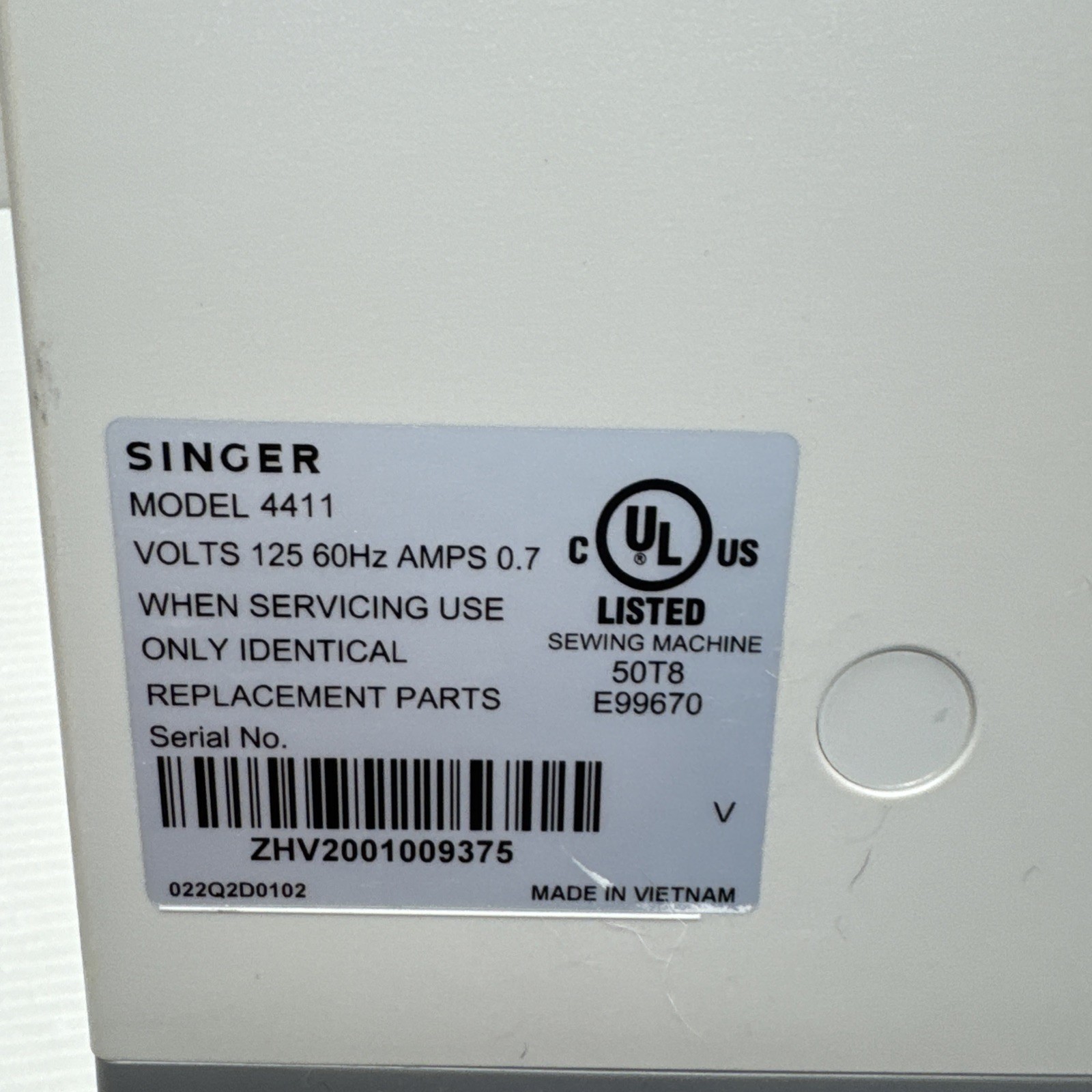 Singer Heavy Duty 4411 Sewing Machine Tested Working Machine