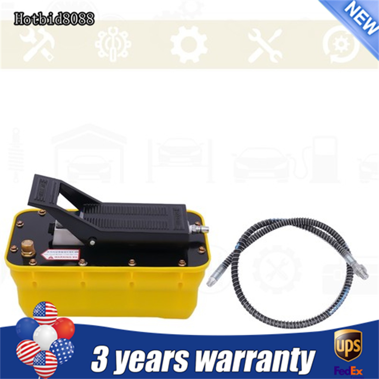 10000 PSI Air Hydraulic Foot Pedal Jack Pump Rotary Lift 0.75-0.95/Lmin 2.3L