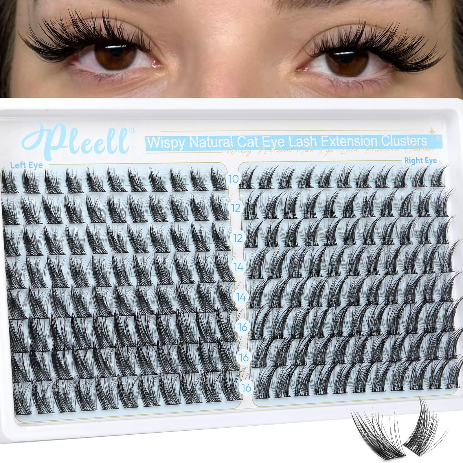 Wispy Lash Clusters Natural Eyelashes Cluster Eyelash Extensions Cat Eye176PC...