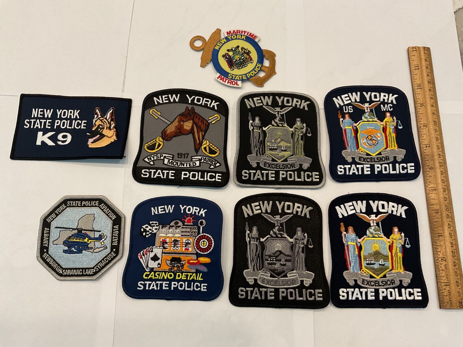 New York State Police collectors Full size patch  set 9 pieces all new nice set