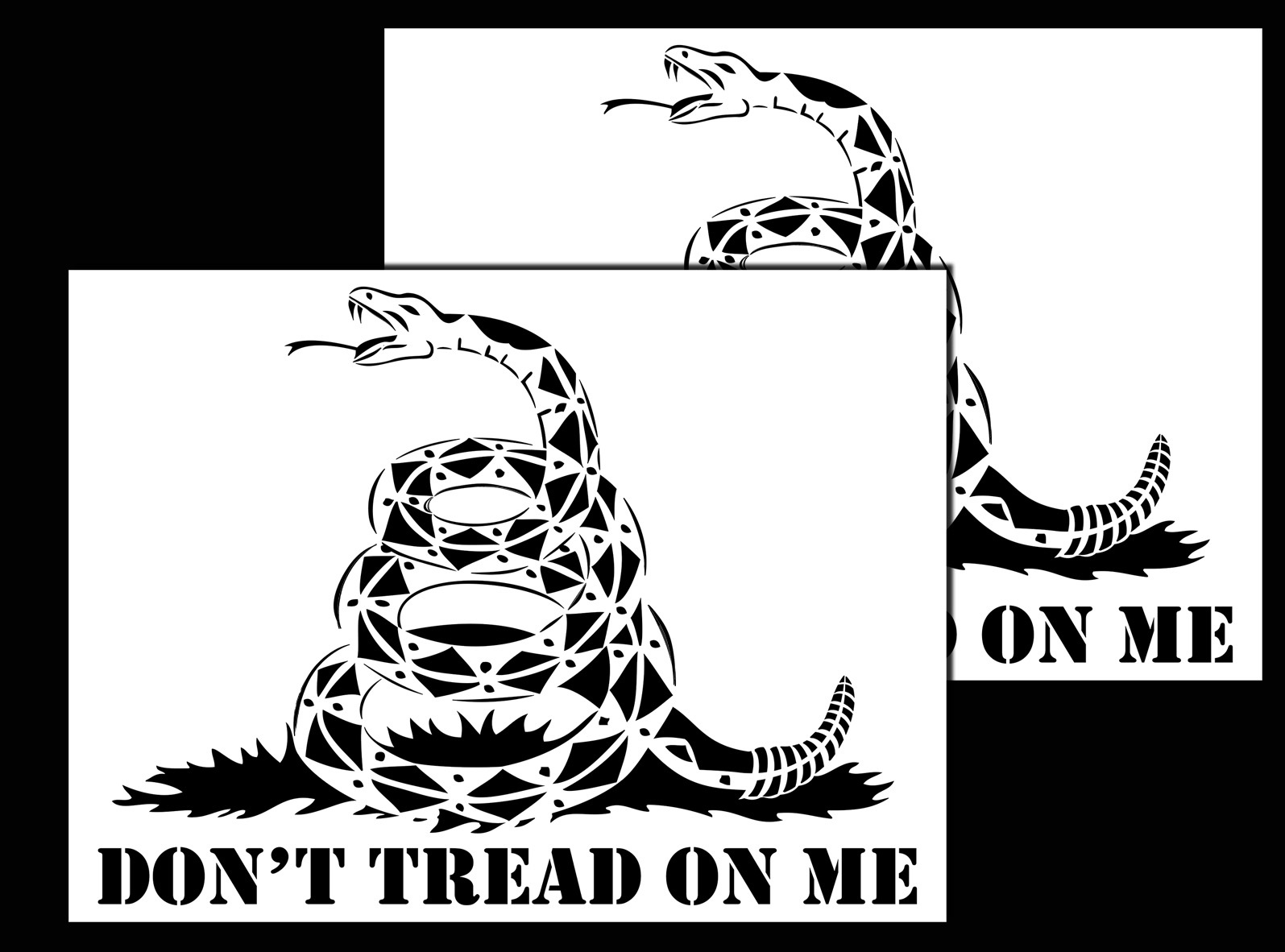 2Pack Vinyl Airbrush Spray Paint Stencils 10 Mil Gadsden Flag Don't Tread On Me