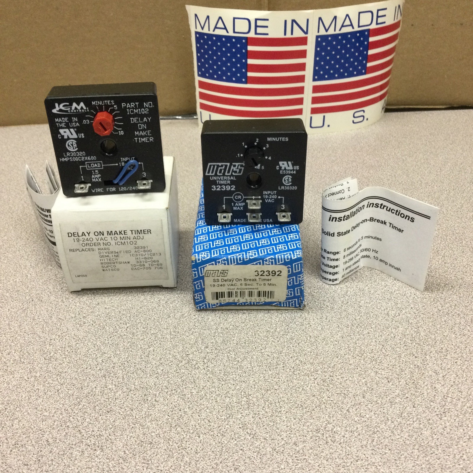 Mars Delay Timers For Refrigeration And Other #32392 & 32391
