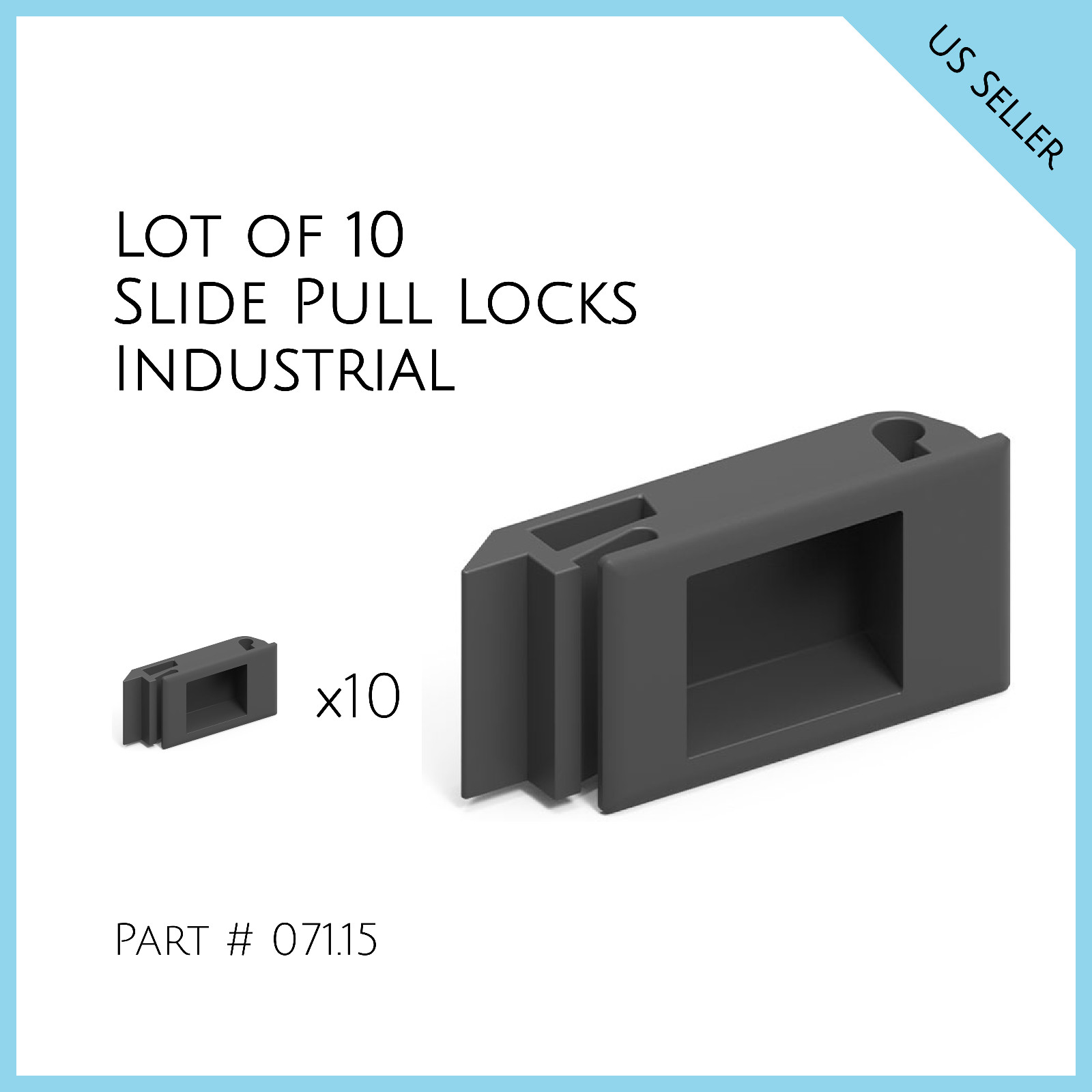 Lot of 10 Slide Latches / Locks, Industrial Part # 071.15