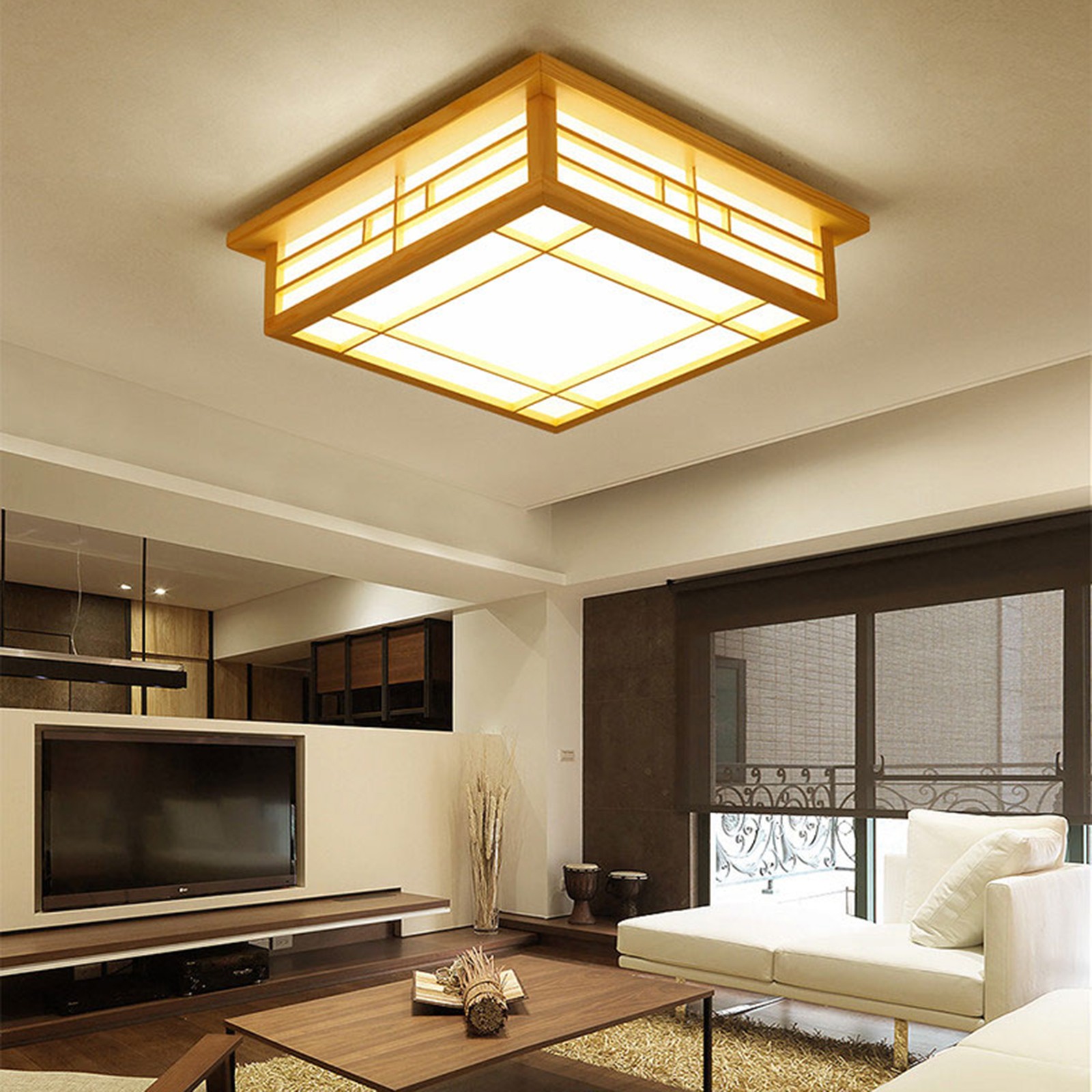 Japanese Style LED Ceiling Mount Lamp Ceiling Light Downlight Square CeilingLamp
