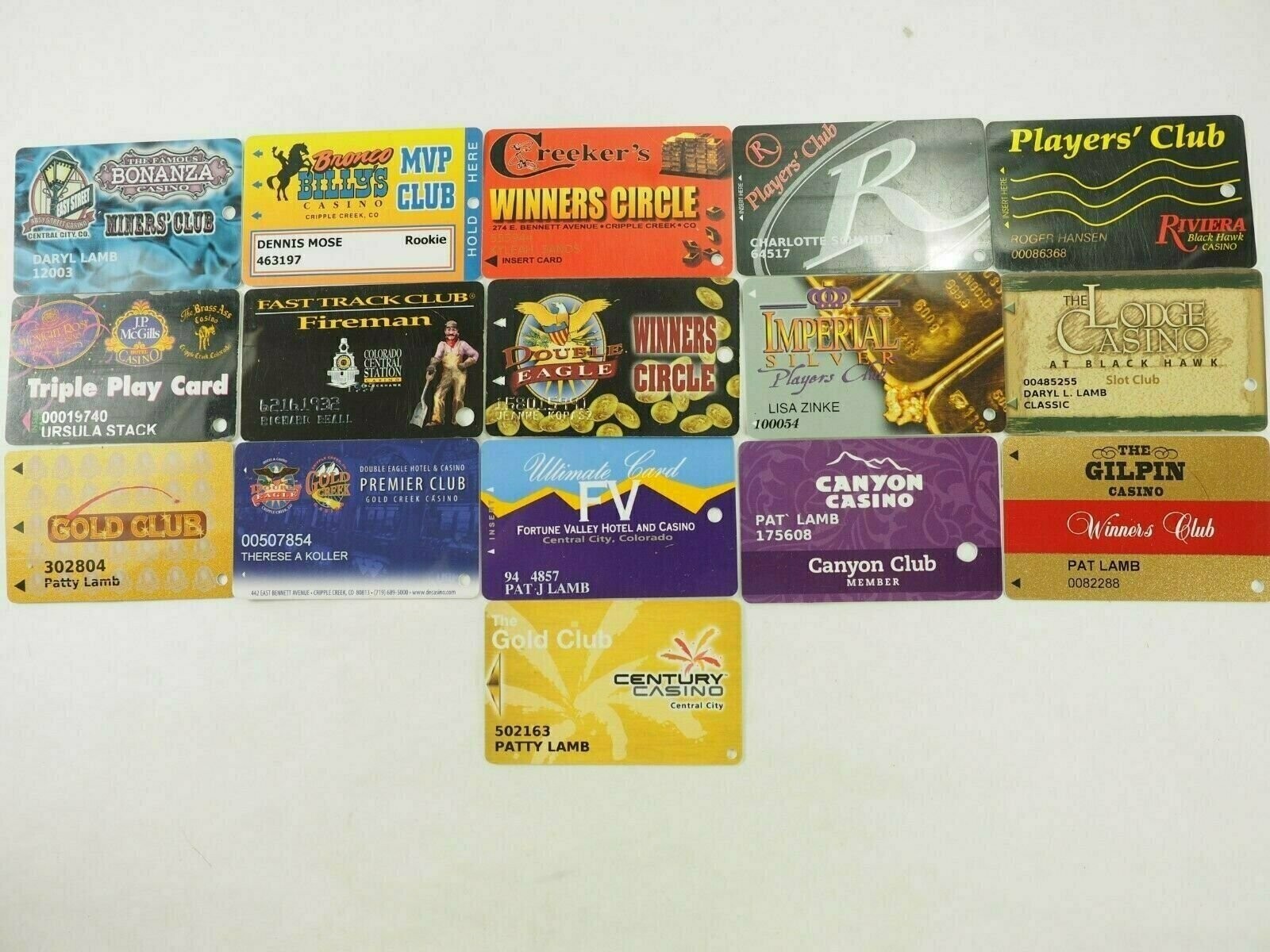 Colorado Hotel and Casino's Players Club Cards 16 Various Types You Pick
