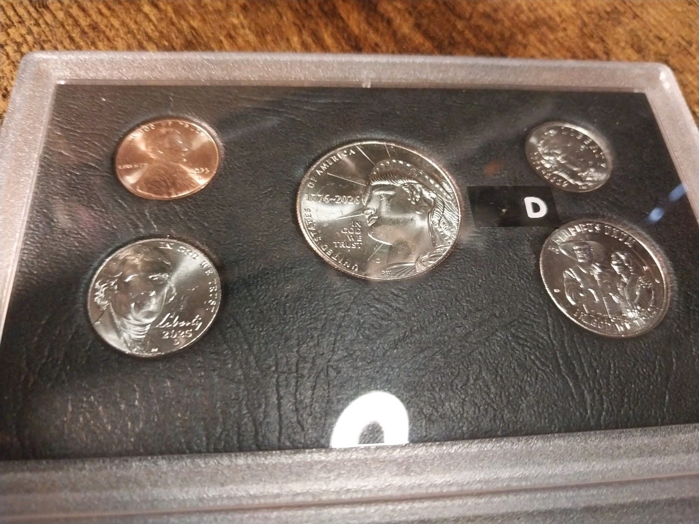 **2026 P AND D** SEMI-QUINCENTENIAL SET IN VINTAGE HOLDERS W/2025 CENT