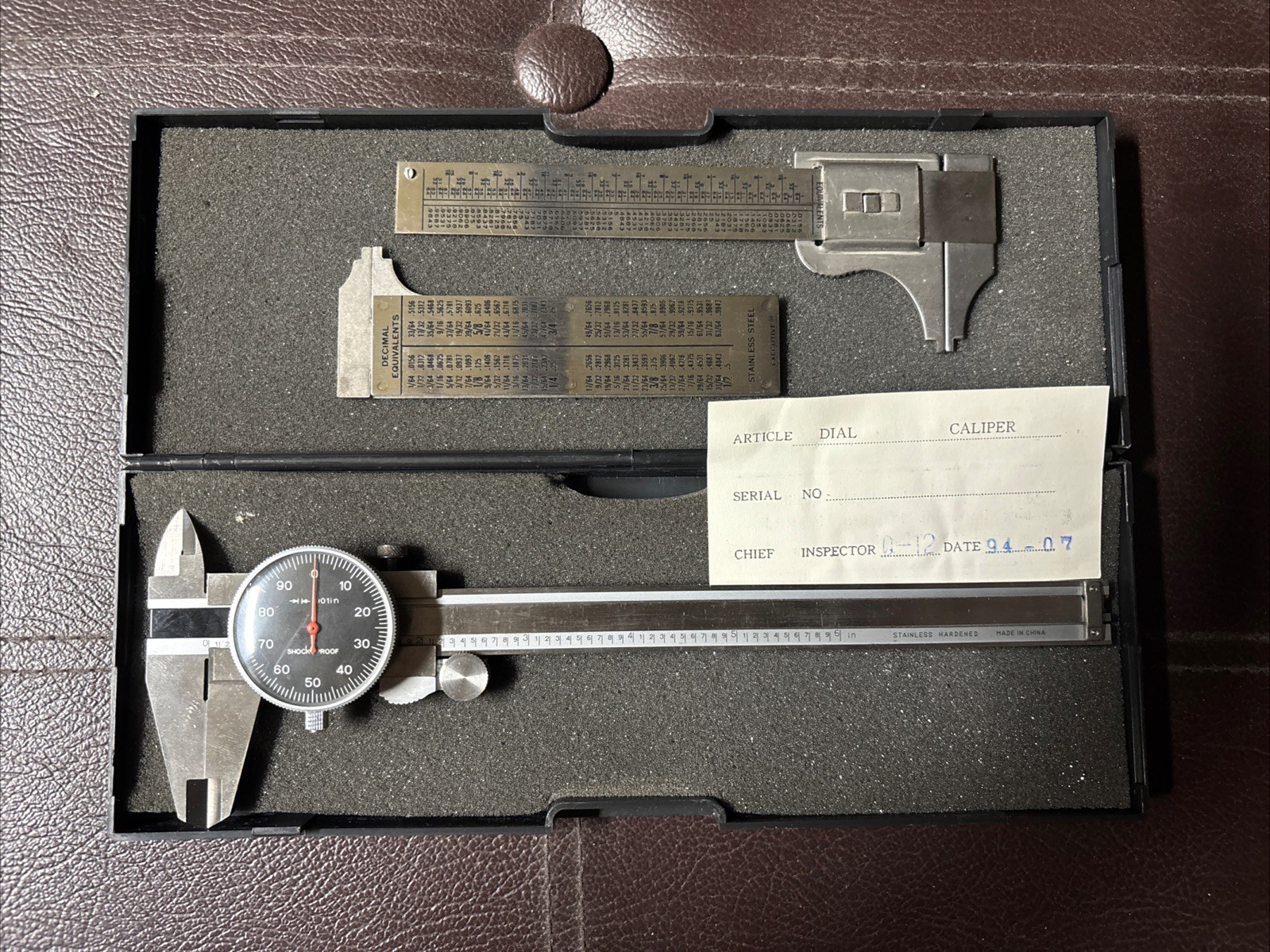 6" Dial Caliper 0-6" +/-0.001" 0.001" Black Dial Case