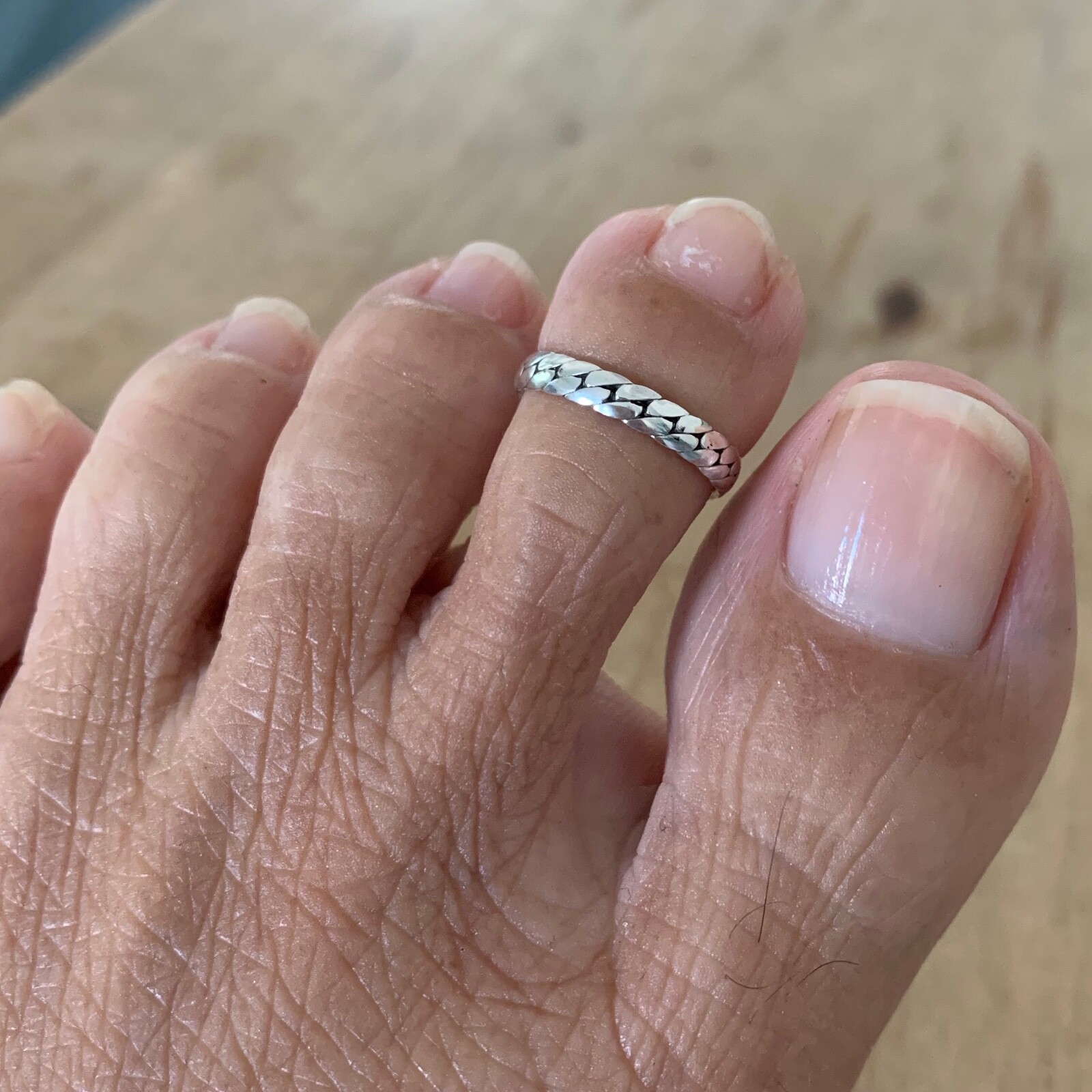 Sterling Silver Intricate Link Toe Ring, Silver Rings, Chain Links, Silver Band