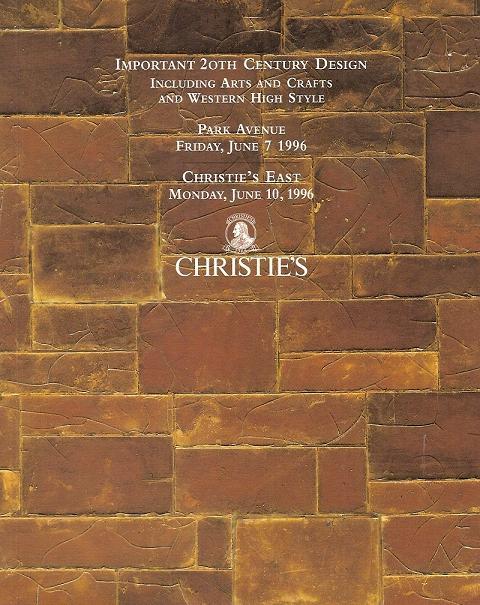 Christie's Sale 8448 20th C. Design Arts & Crafts & Western High Style 1996