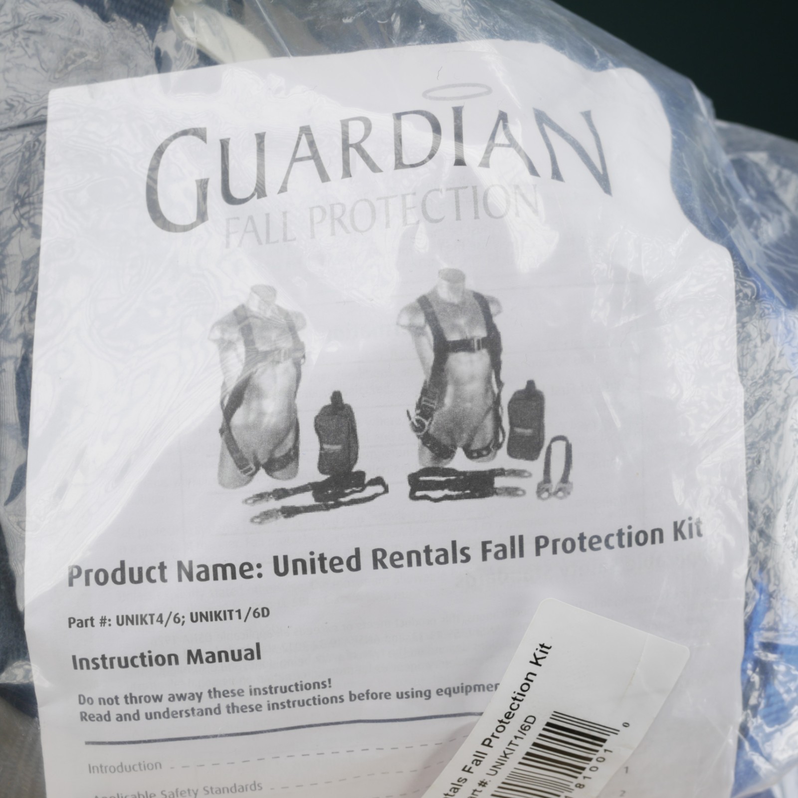 UNIKIT 1/6D Guardian True Cast Fall Protection Climbing Safety Harness & Lanyard