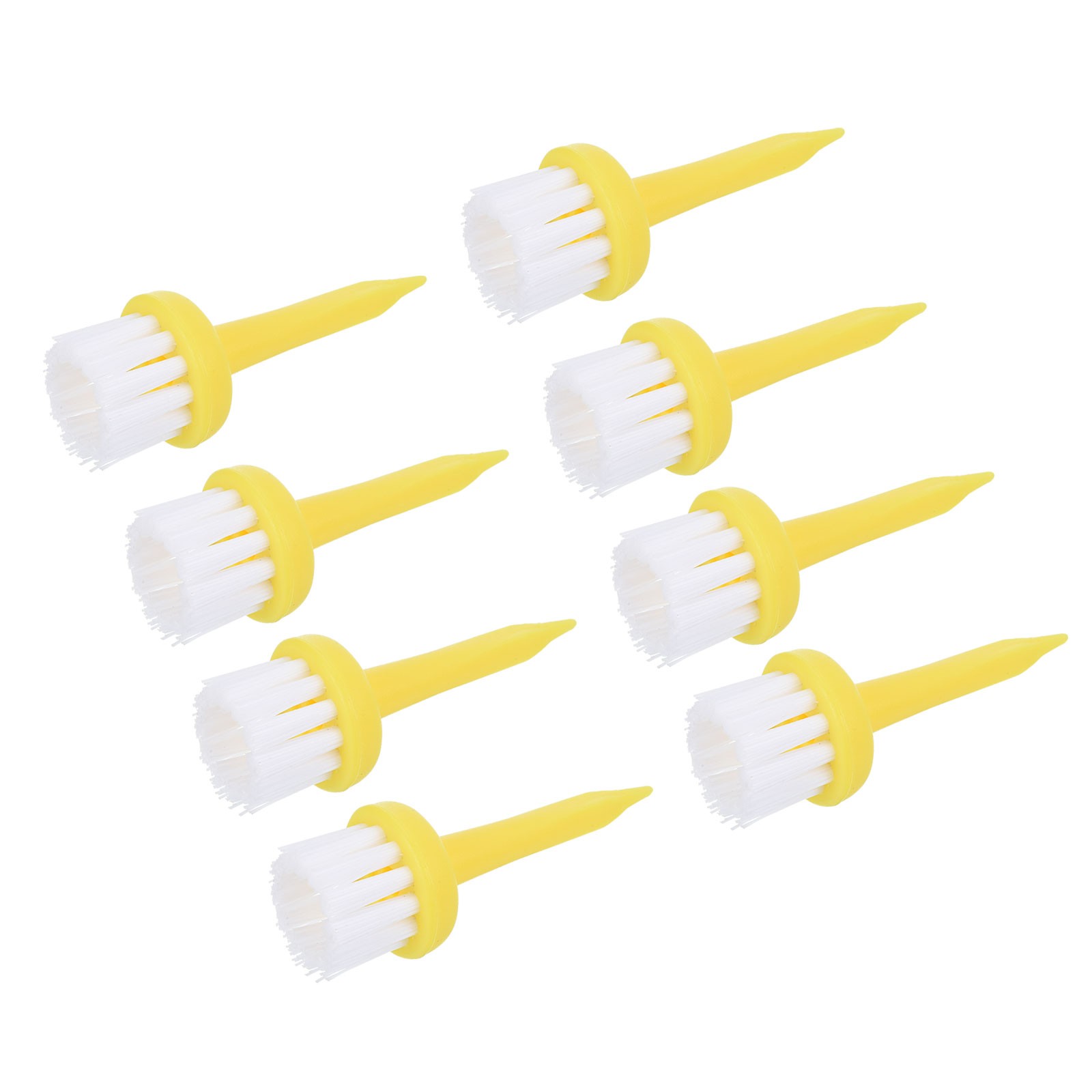 Golf Tee Brush Top 2 Inch, 12 Pack Unbreakable Plastic Golfing Tees, Yellow
