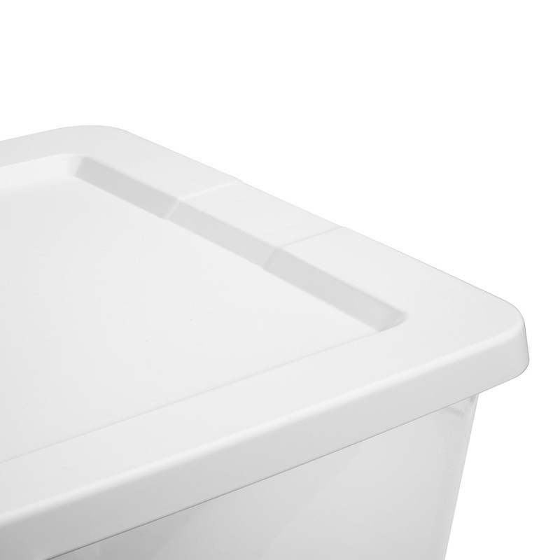 Stackable Clear Plastic Storage Boxes Set of 2 W/ Snap-on Lid Organization New