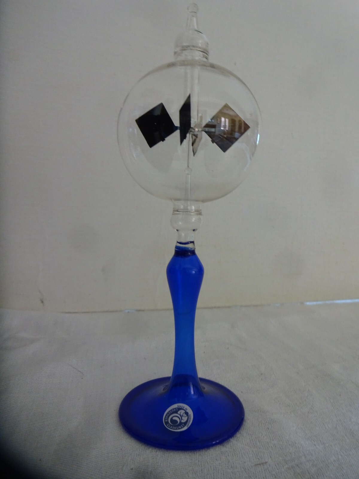 SOLAR RADIOMETER, CROOKES, LIGHTMILL - Clear Globe, Cobalt Blue stem - SMALL