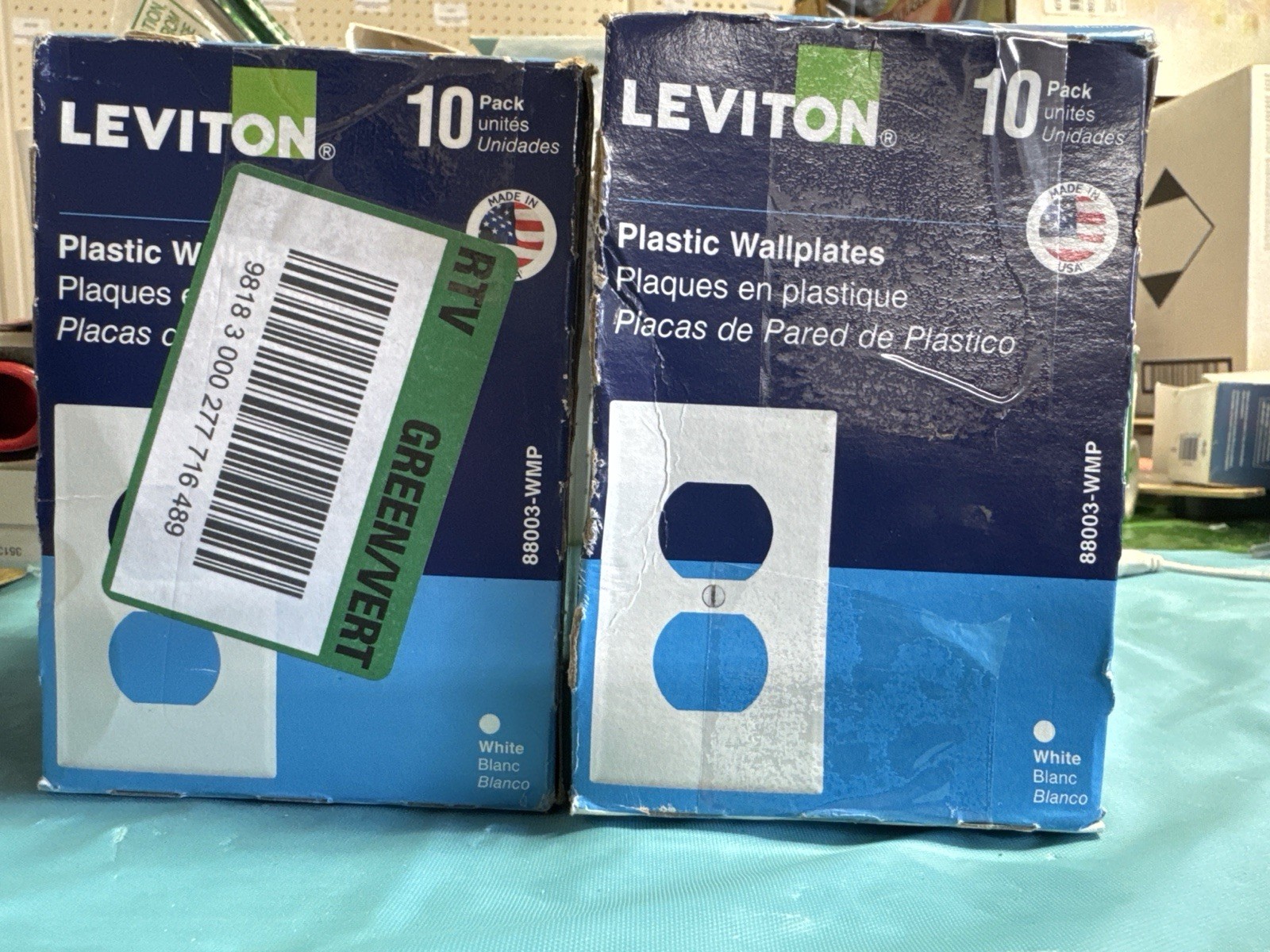 Leviton 88003-WMP Duplex Wall Plates White 20 Pack Open Box