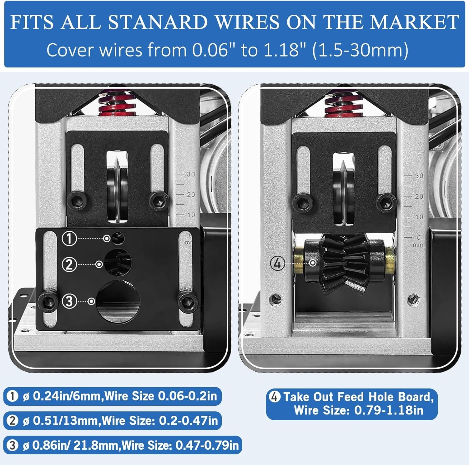 Wire Stripper Machine, 0.06''-1.18'' Electric Cable Stripper Machine with 180...