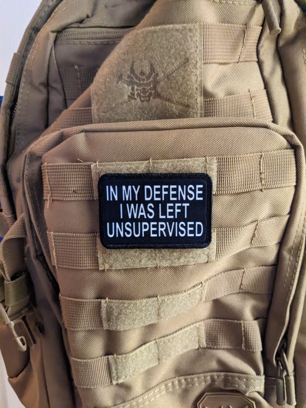 in my defense I was left unsupervised 2"x3" hook & loop tactical morale patch b