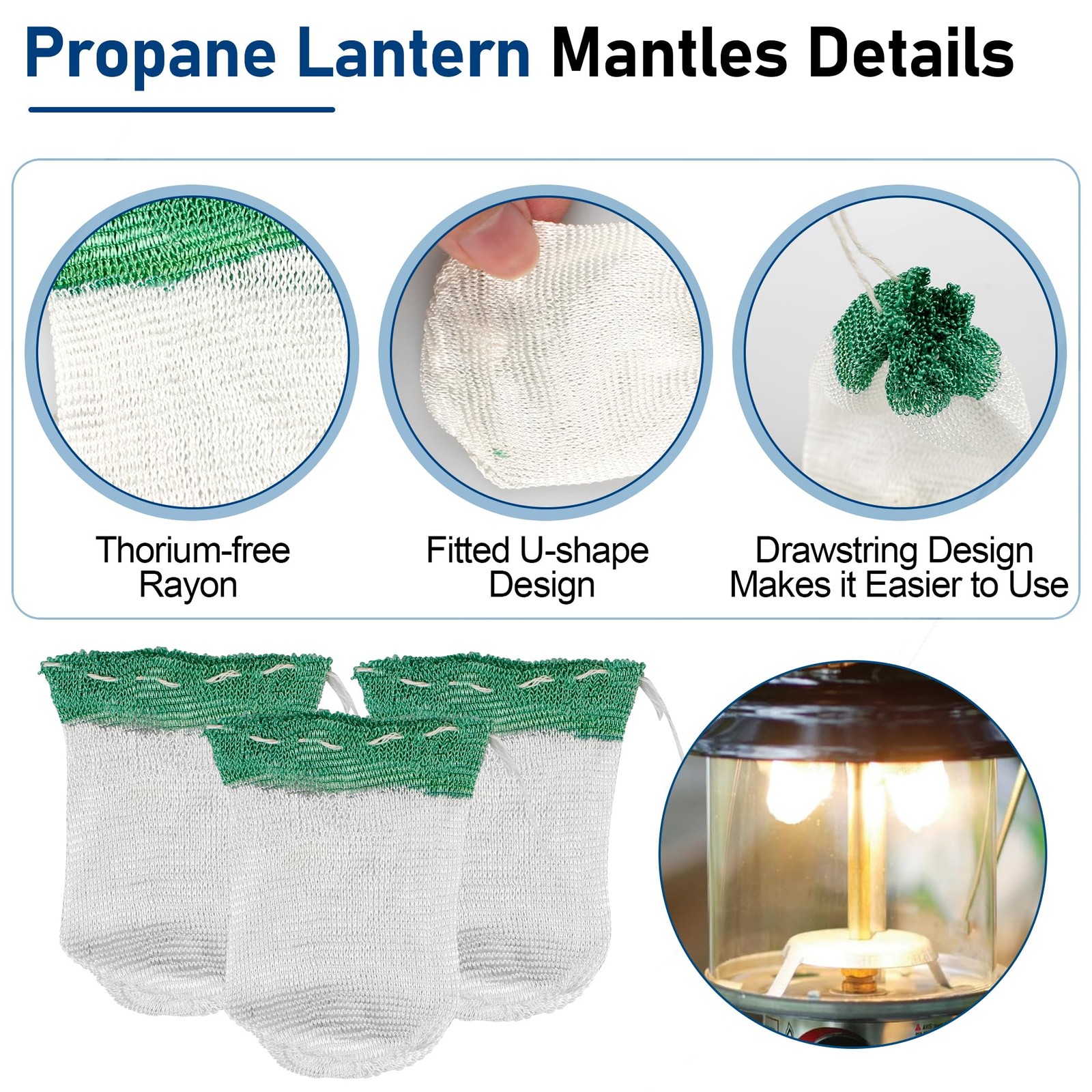Camping Lantern Mantles 10 Pack String Tie #21 For Coleman Standard Luminosity