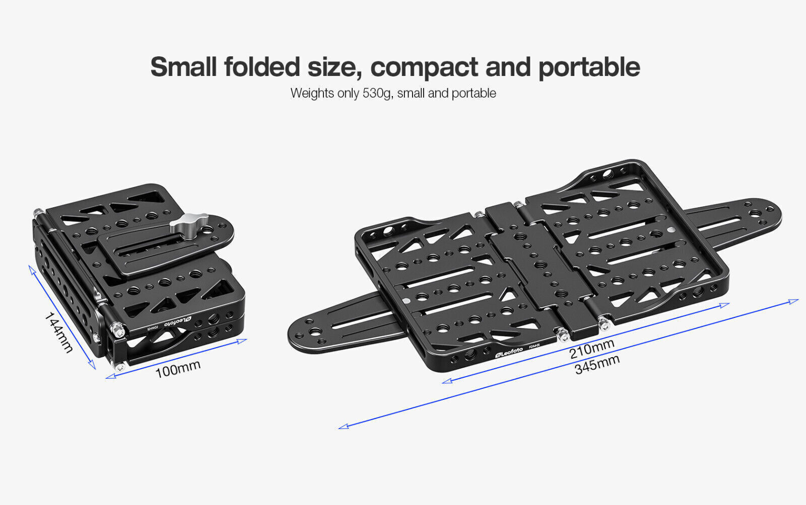 Leofoto FDM-05 Foldable Tac Table | Integrated Arca Rail, 1/4, 3/8''