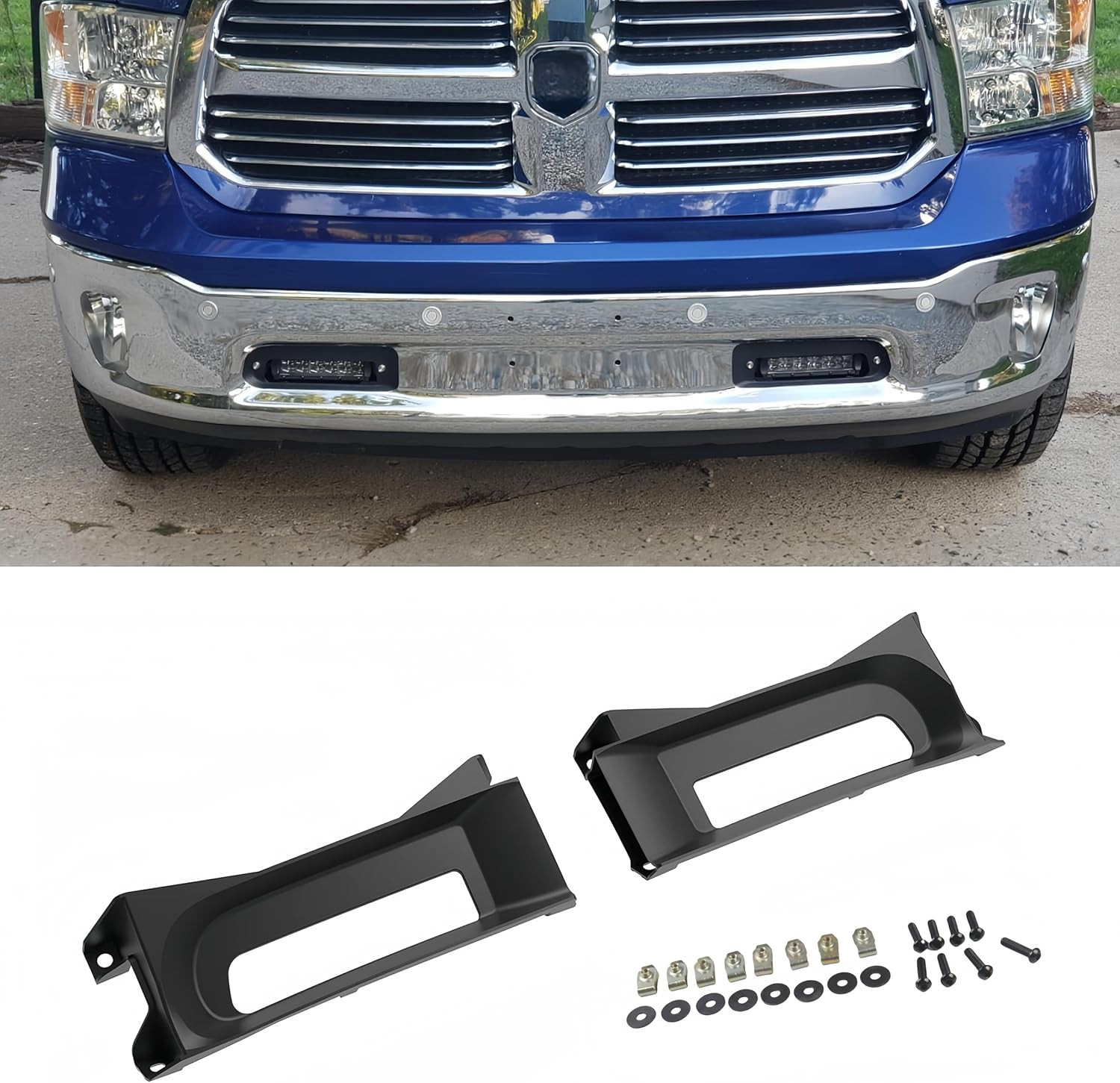 POETRYXIAO Front Driver Passenger Tow Hooks Bezel Bracket for 2013-2018 Dodge Ra