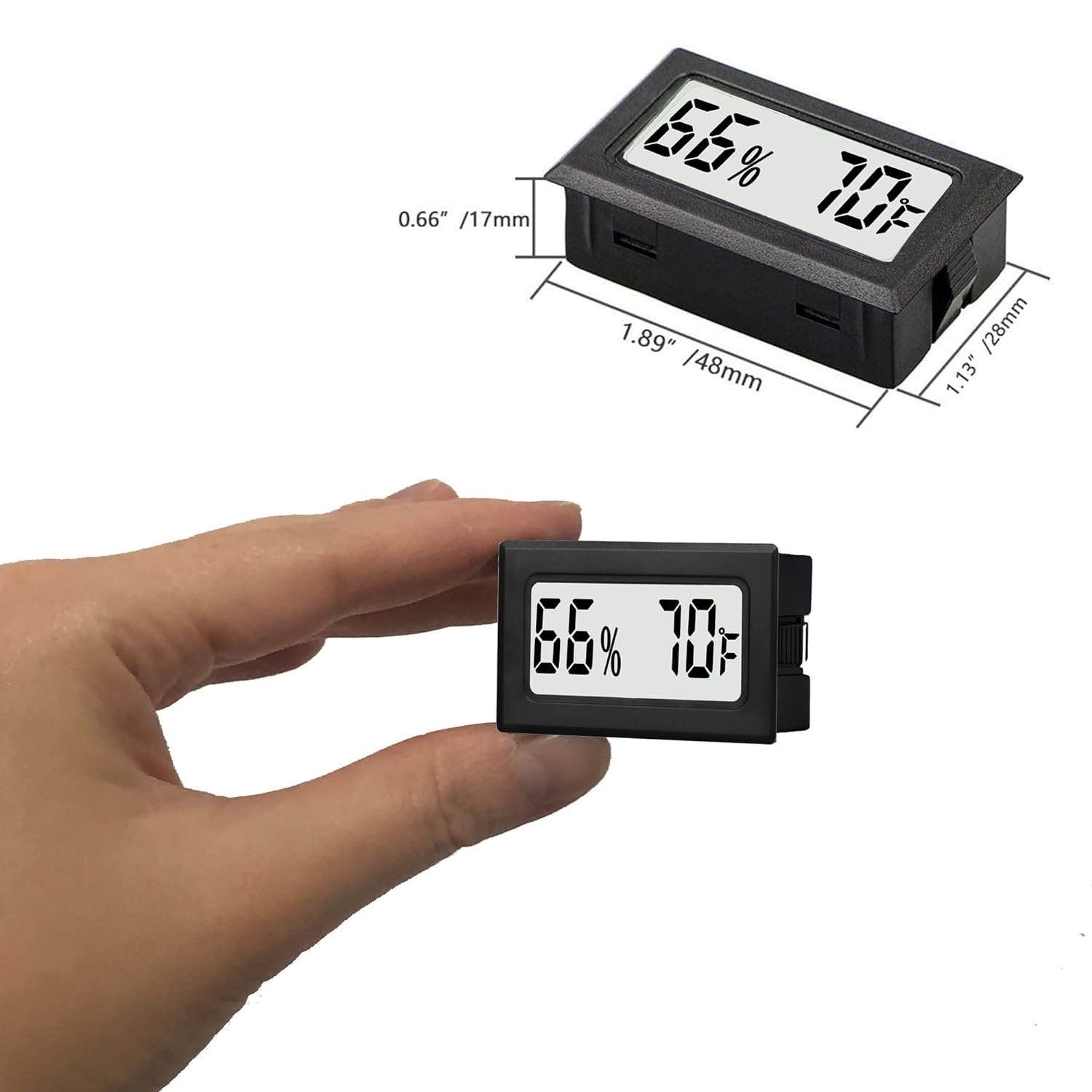 6 Pack Mini Small Digital Hygrometer Thermometer Indoor Temperature and Black