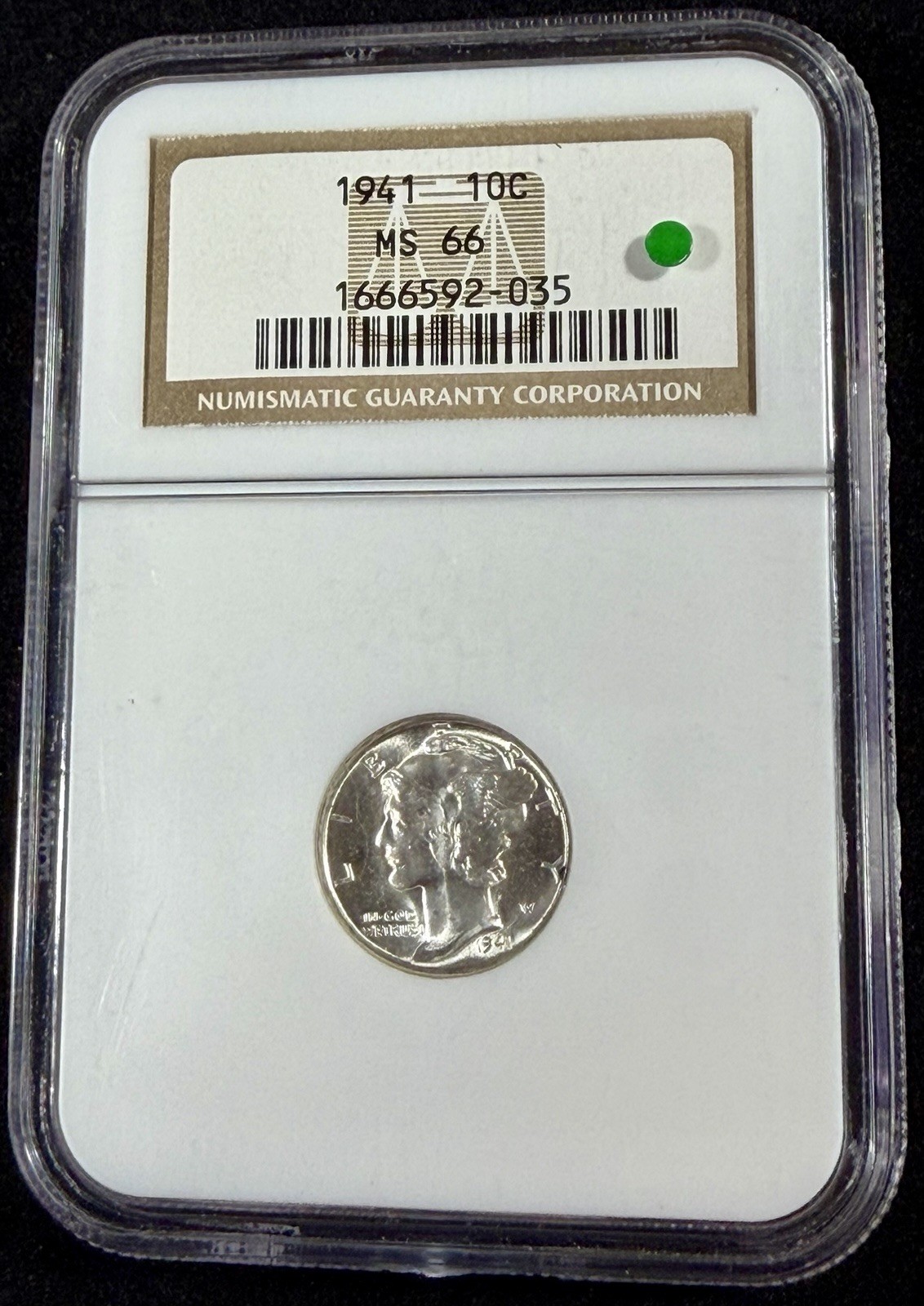 1941 Mercury Dime NGC MS-66 BRIGHT WHITE
