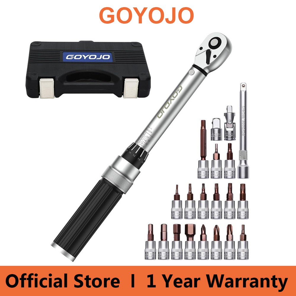GOYOJO Torque Wrench Kit Tool 1/4 2-24nm 21pcs/set For Road Mountain Bike Repair
