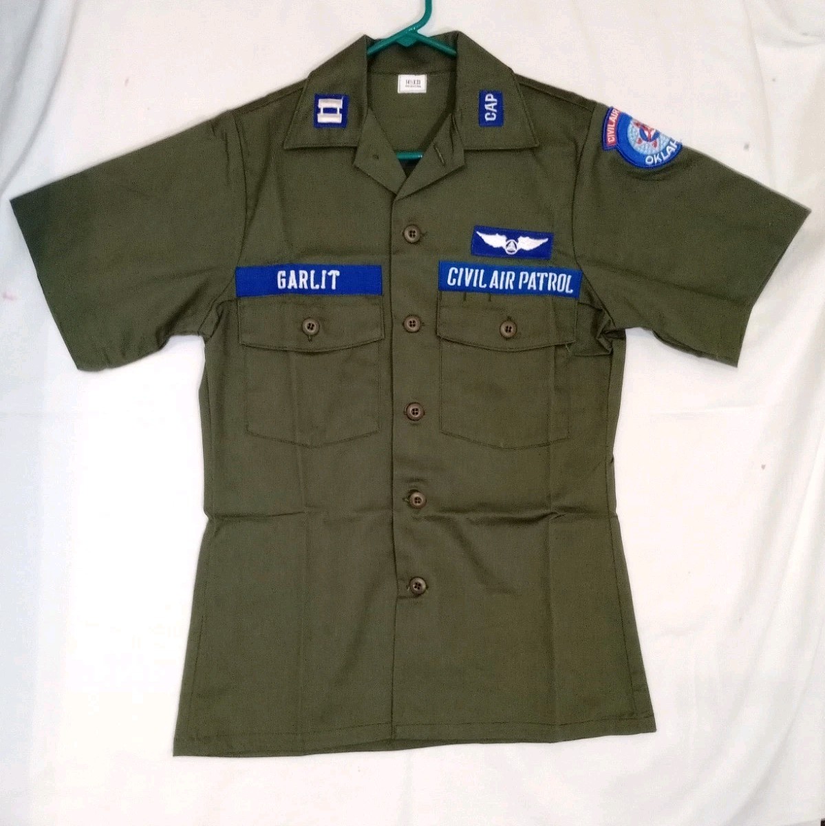 Vintage USAF 1980s CAP OG-507 Pilot Utility Shirt Dura press 14 1/2 X33 USA