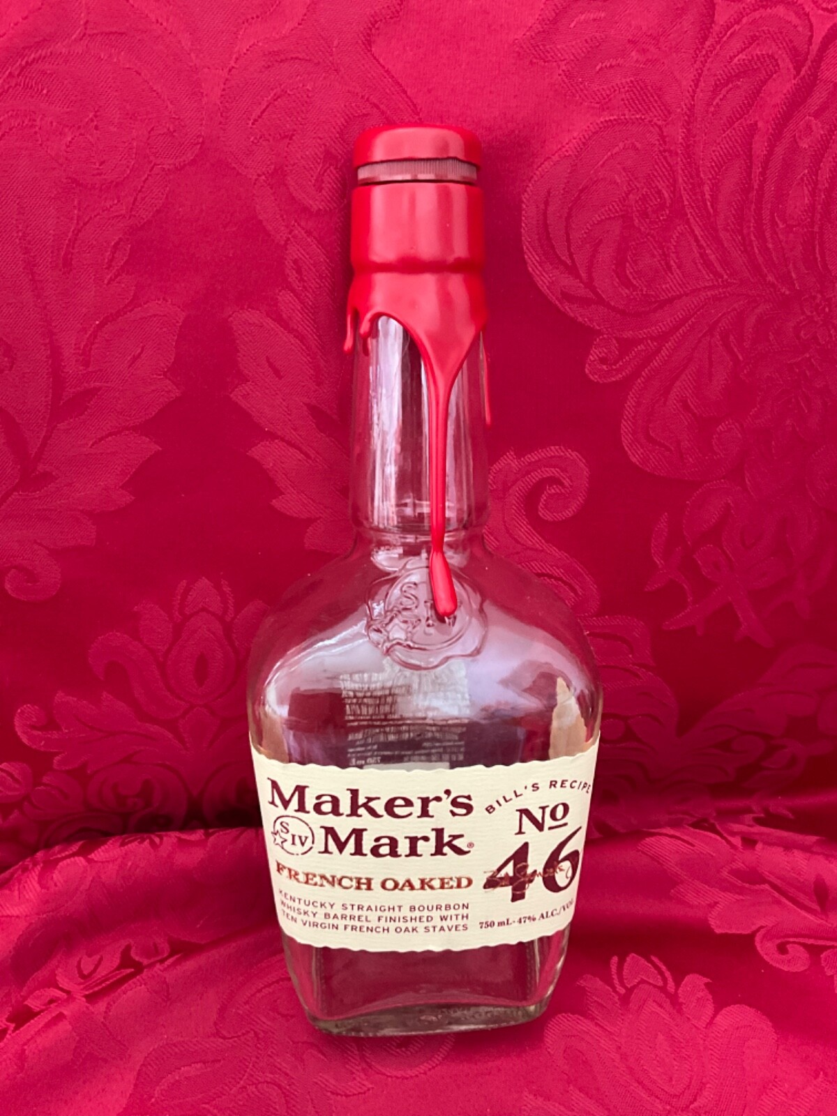 FLAWLESS Unique Empty MAKER’S MARK No. 56 WHISKY 750ML Glass BOTTLE VASE STOPPER