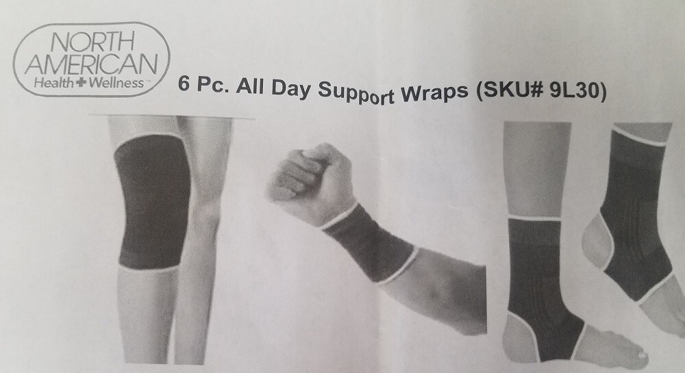 6-Pc. All Day Support Wraps for Knees, Ankles, Wrists