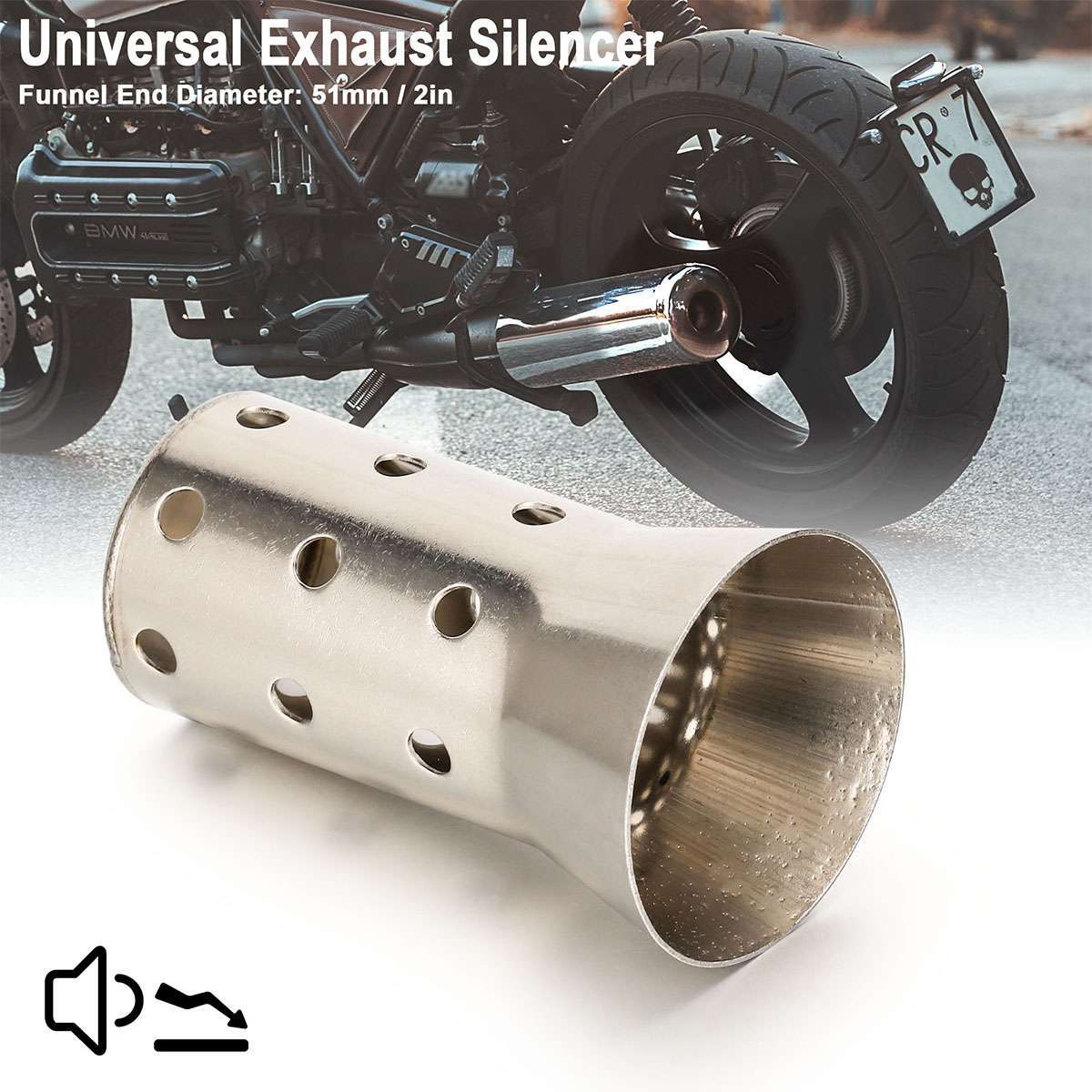 Universal Motorcycle 51MM Can Exhaust Muffler Insert Baffle DB Killer Silencer