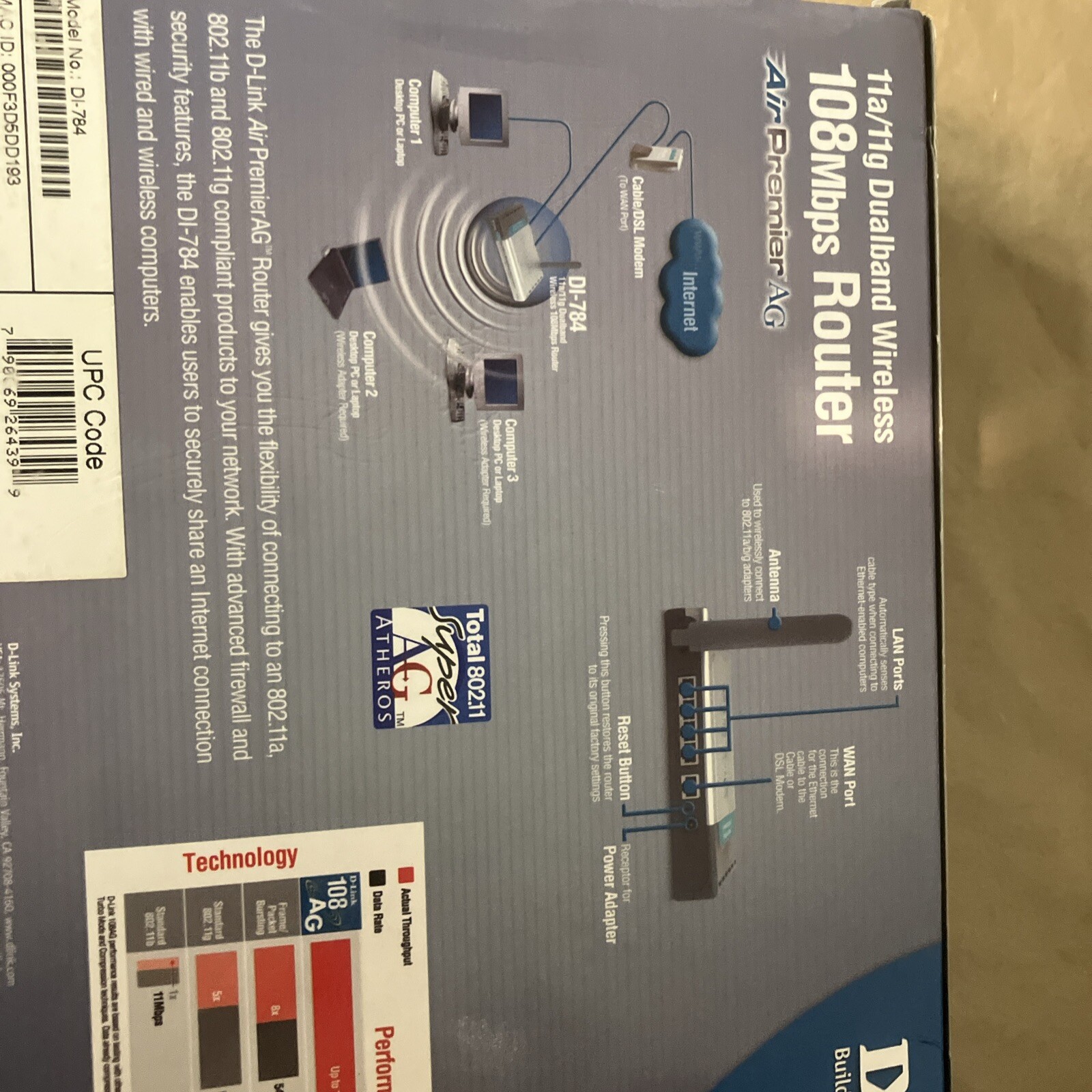 D-Link DI-784 Wireless 108AG Router
