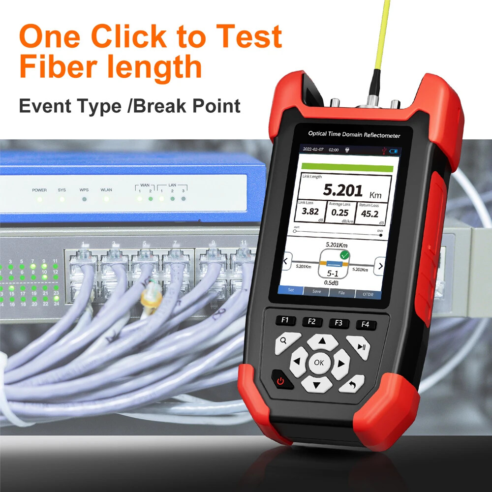 F-981 Fiber Optic Reflectometer with OPM VFL OLS Event Map Ethernet CableTester