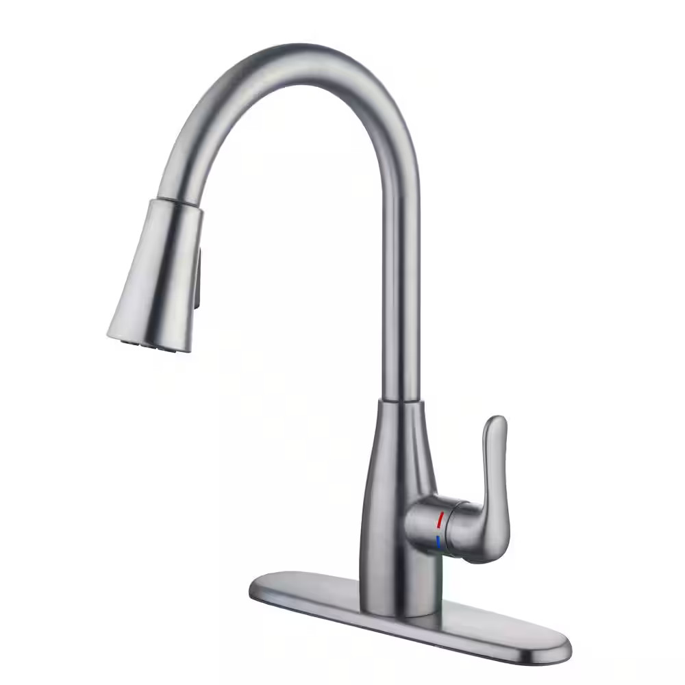 Glacier Bay Kitchen Faucet McKenna Collection Pull Down Sprayer, Stainless Steel