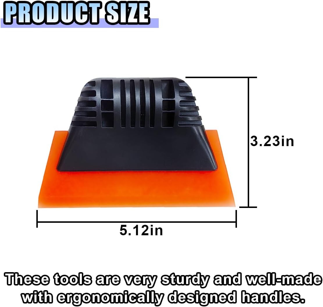 Small Squeegee, Window Tint Squeegee, Rubber Non-Slip Handle Squeegee, Orange