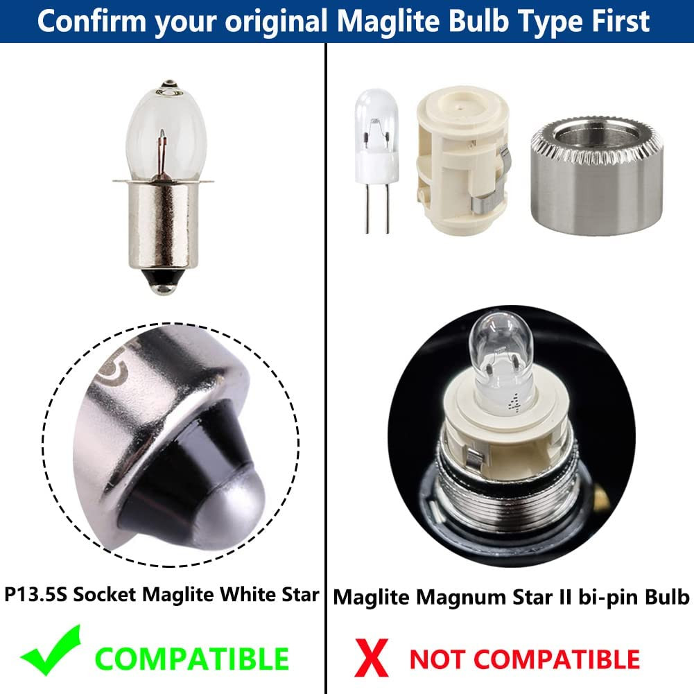 Ludopam Conversion Upgrade LED Bulb Replacement Compatible for Maglite Flashligh
