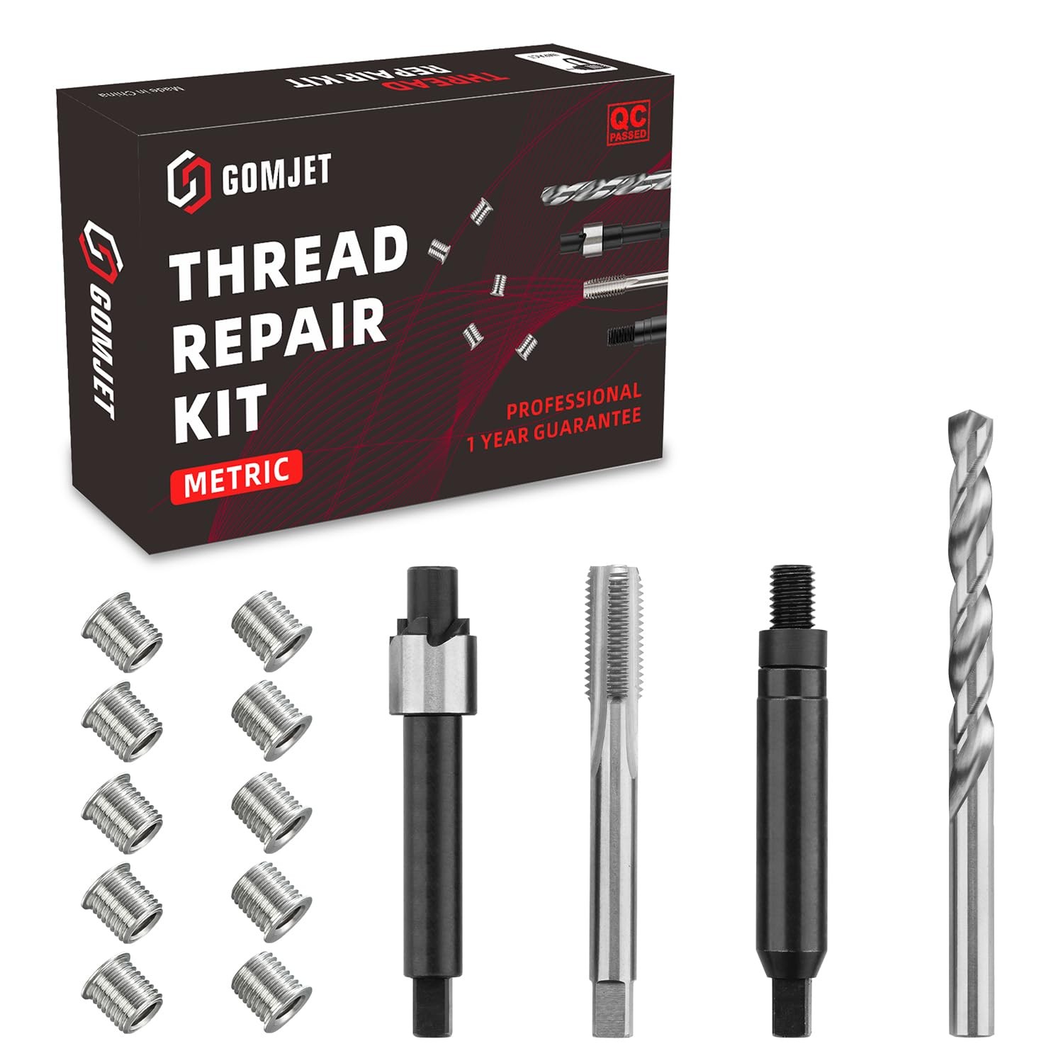 gomjet Thread Repair Kit M8X1.25 Metric, with M8X1.25X11.7MM M8x1.25x11.7mm