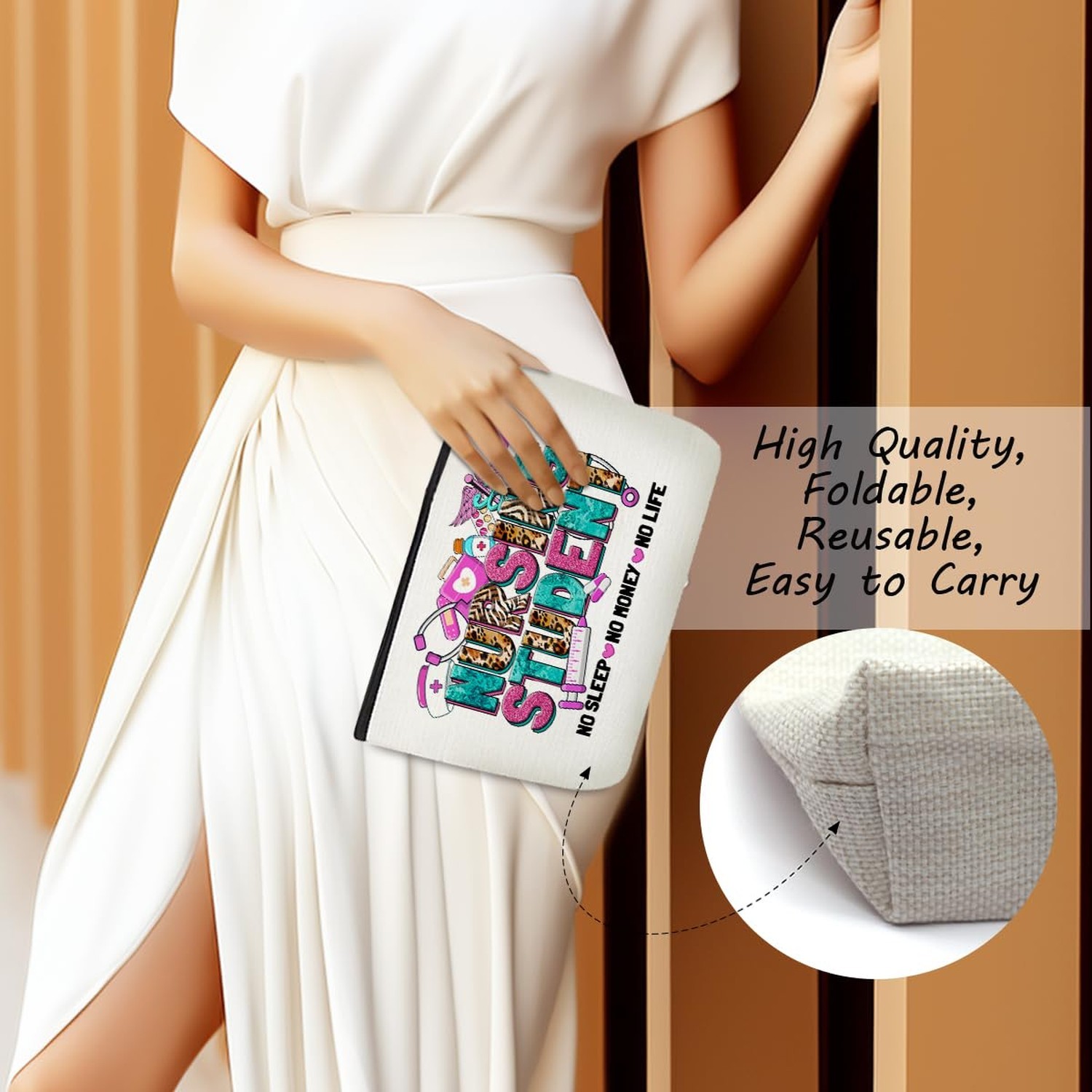 Inspirational Nurse Gifts RN Nurse Student Nurse Makeup Bag Cosmetic Bag Nurs...