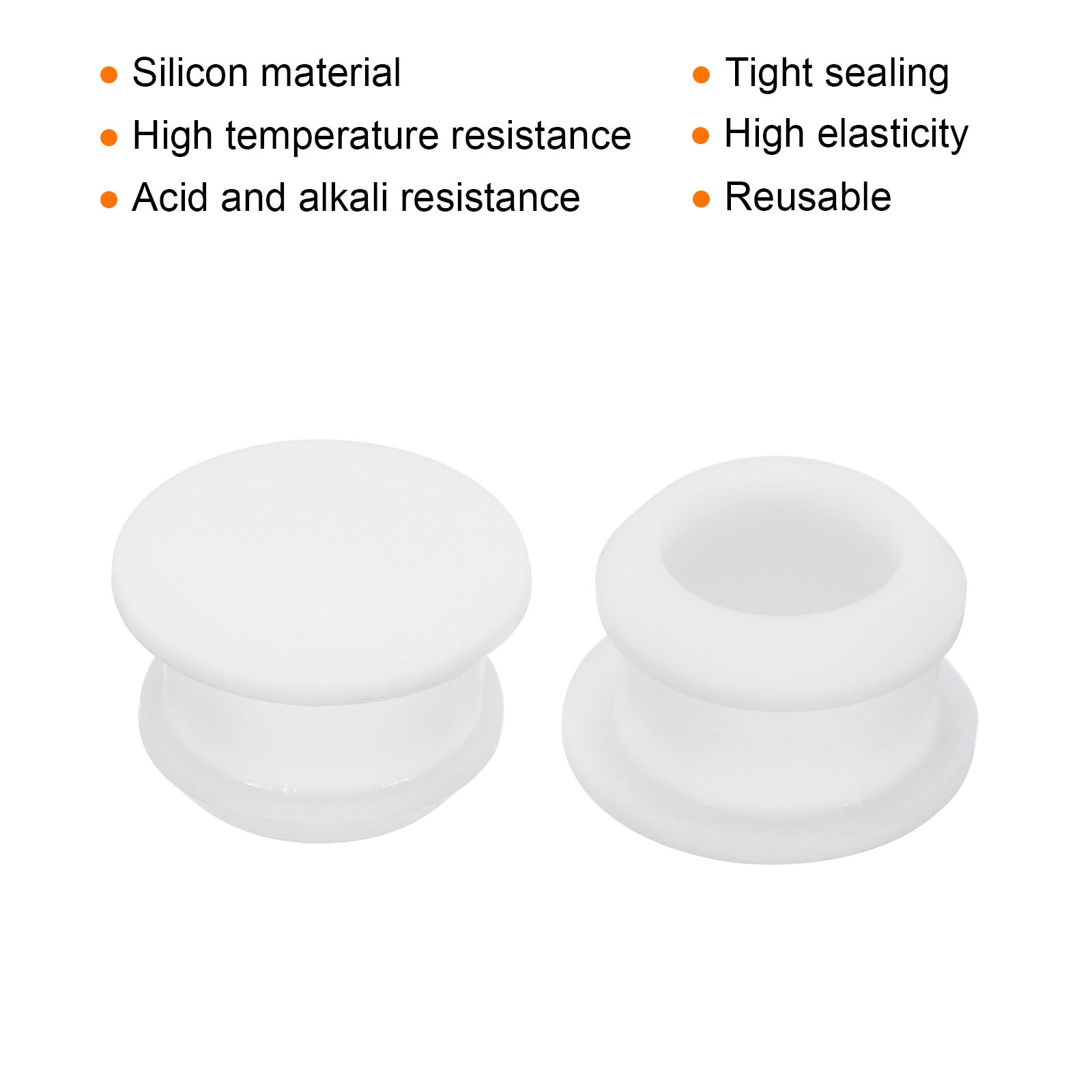 10pcs Silicone Hole Plugs Flush Type Panel Round Hole Plugs 13mm Dia.