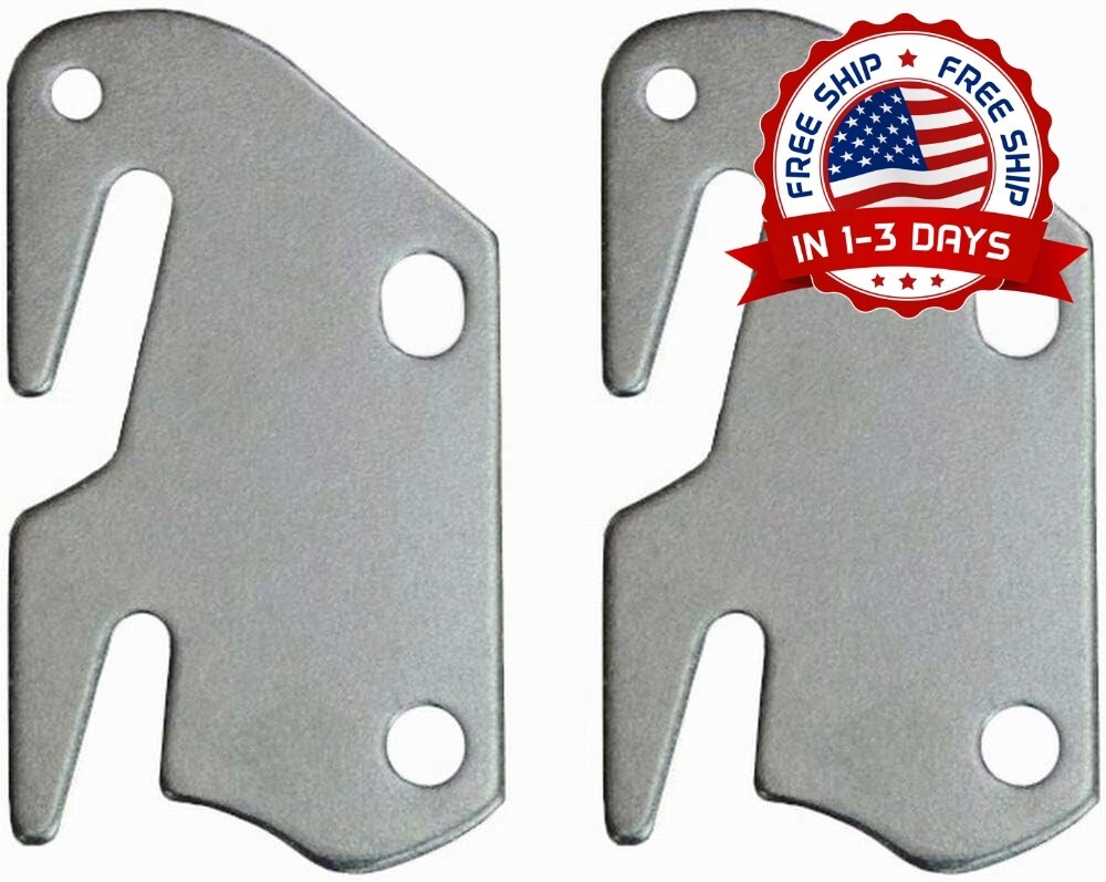 2x Placas De Gancho De Riel De Cama De Madera Para Cabecero Y Pie De Cama NUEVO.