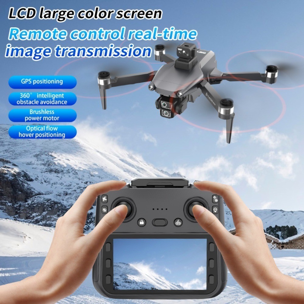 GPS Drone 8K Dual Camera Laser Obstacle Avoidance Brushless Foldable 2 Batteries