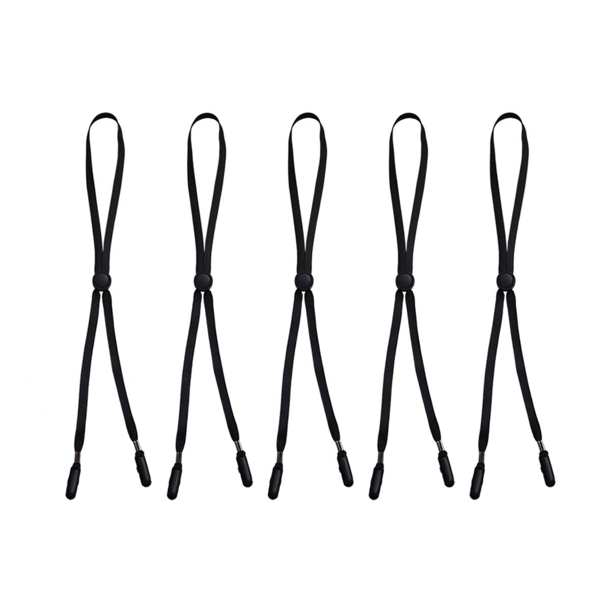 QHAJRYYC 5 Pcs Adjustable Hat Strap Clips, Chin Cord, One Size, Black
