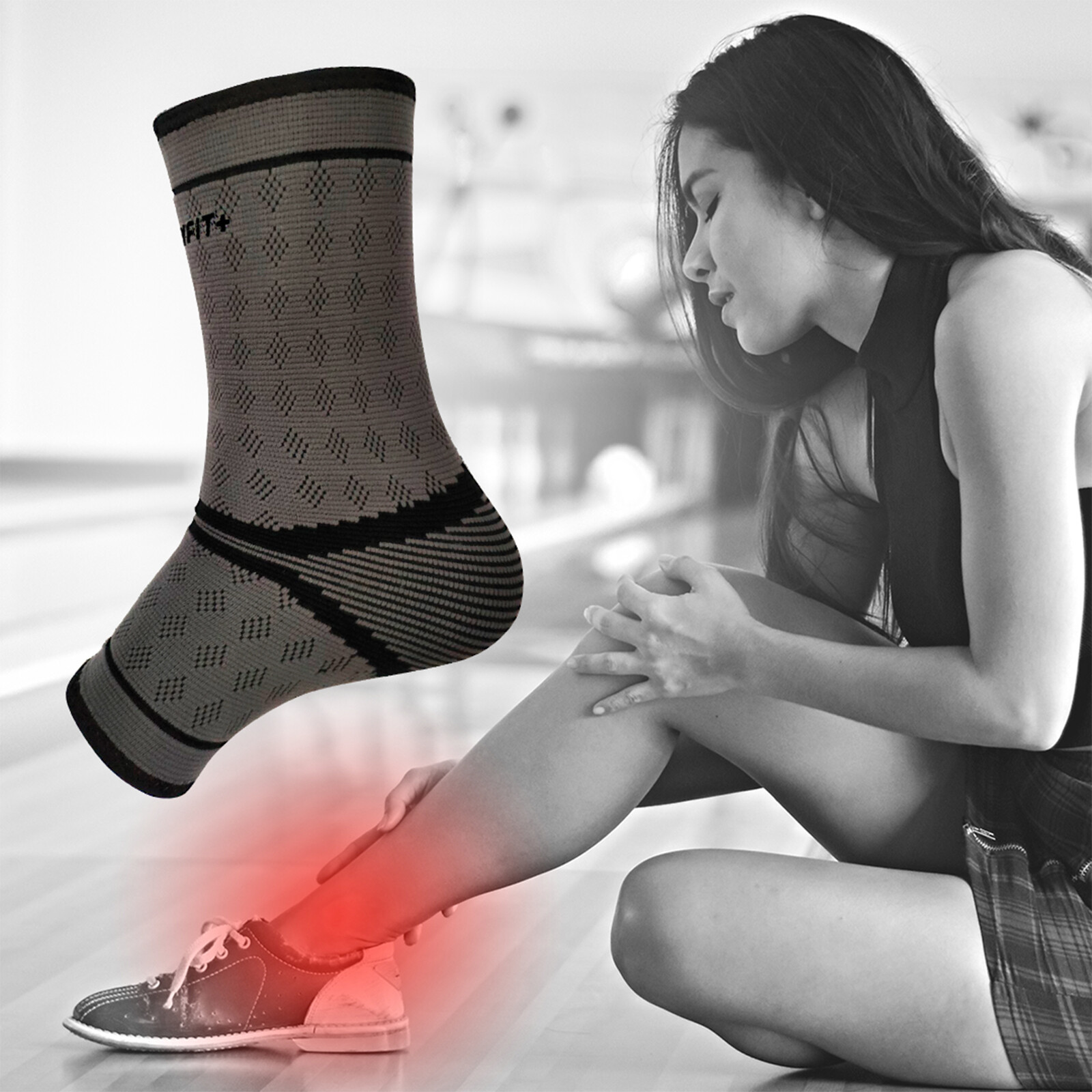 Woven Ankle Brace Support Compression Sleeve Sock Stabilizer Pain Relief