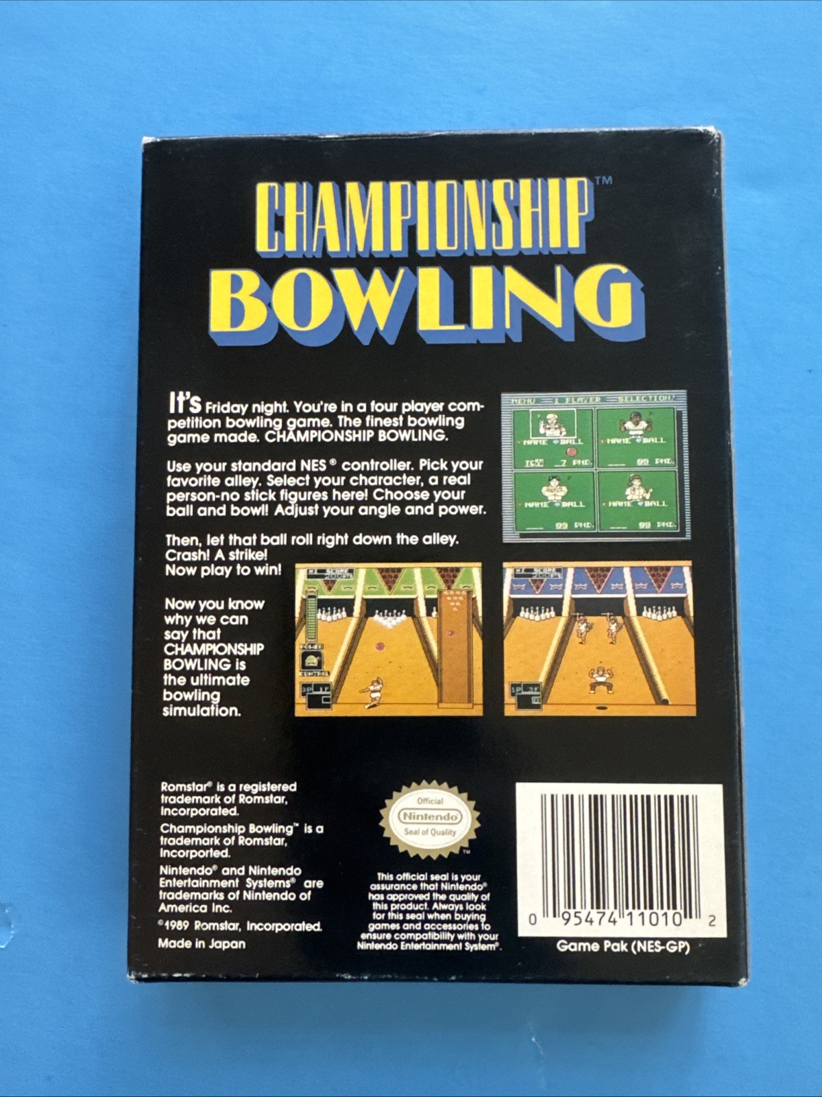 Championship Bowling Nintendo NES BOX only Clean All Around Authentic