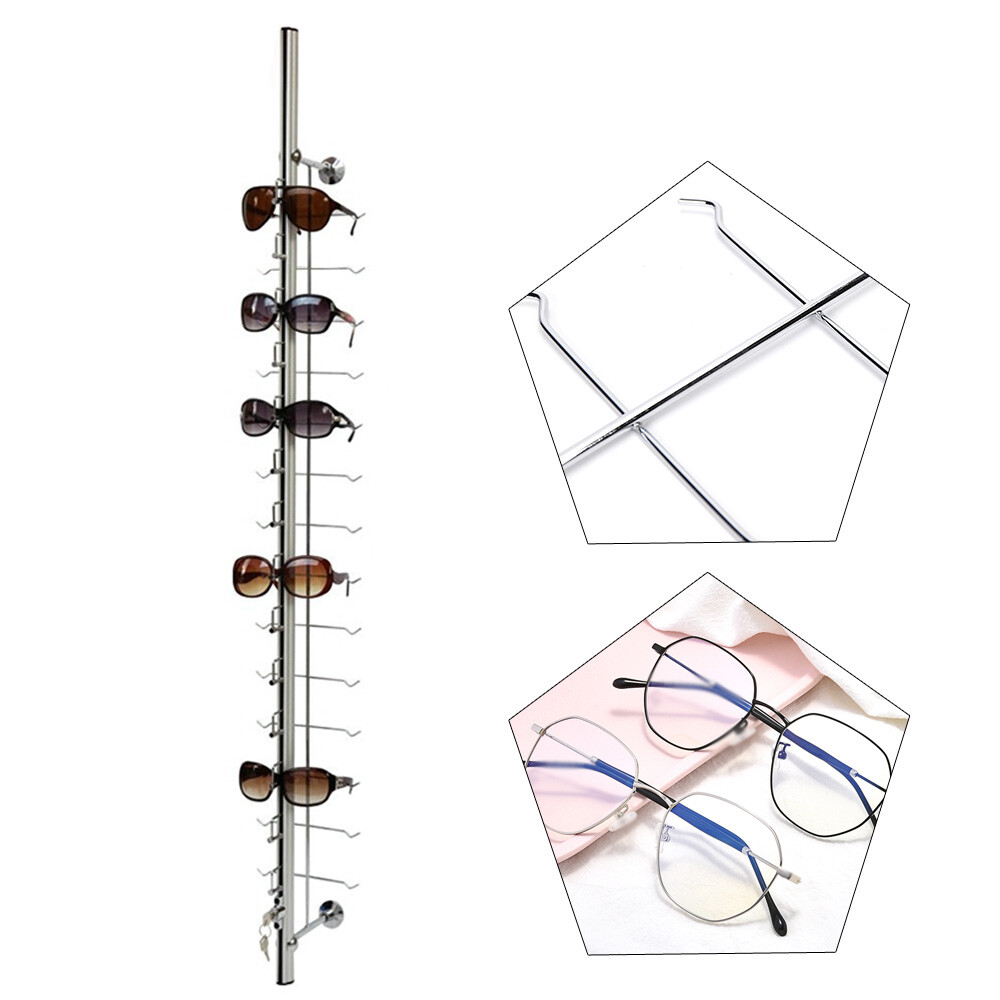 10 Pcs/Set 12/14 Frames Wall-Mounted Eyeglasses Sunglasses Display Holder w/Lock